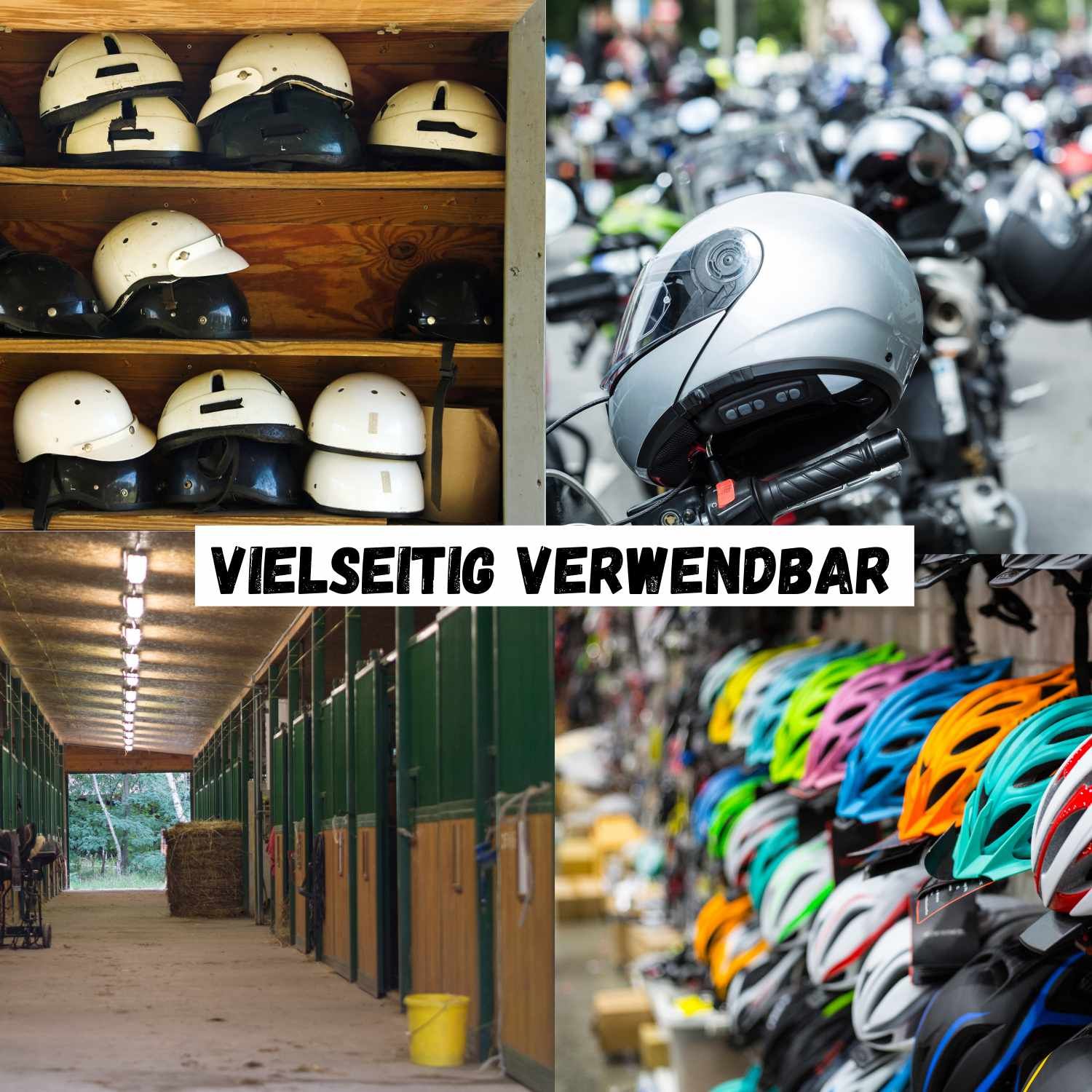 Vibeo Helmhalter Wandhalterung - Verzinkter Stahl Organizer Für 1-6 Helme