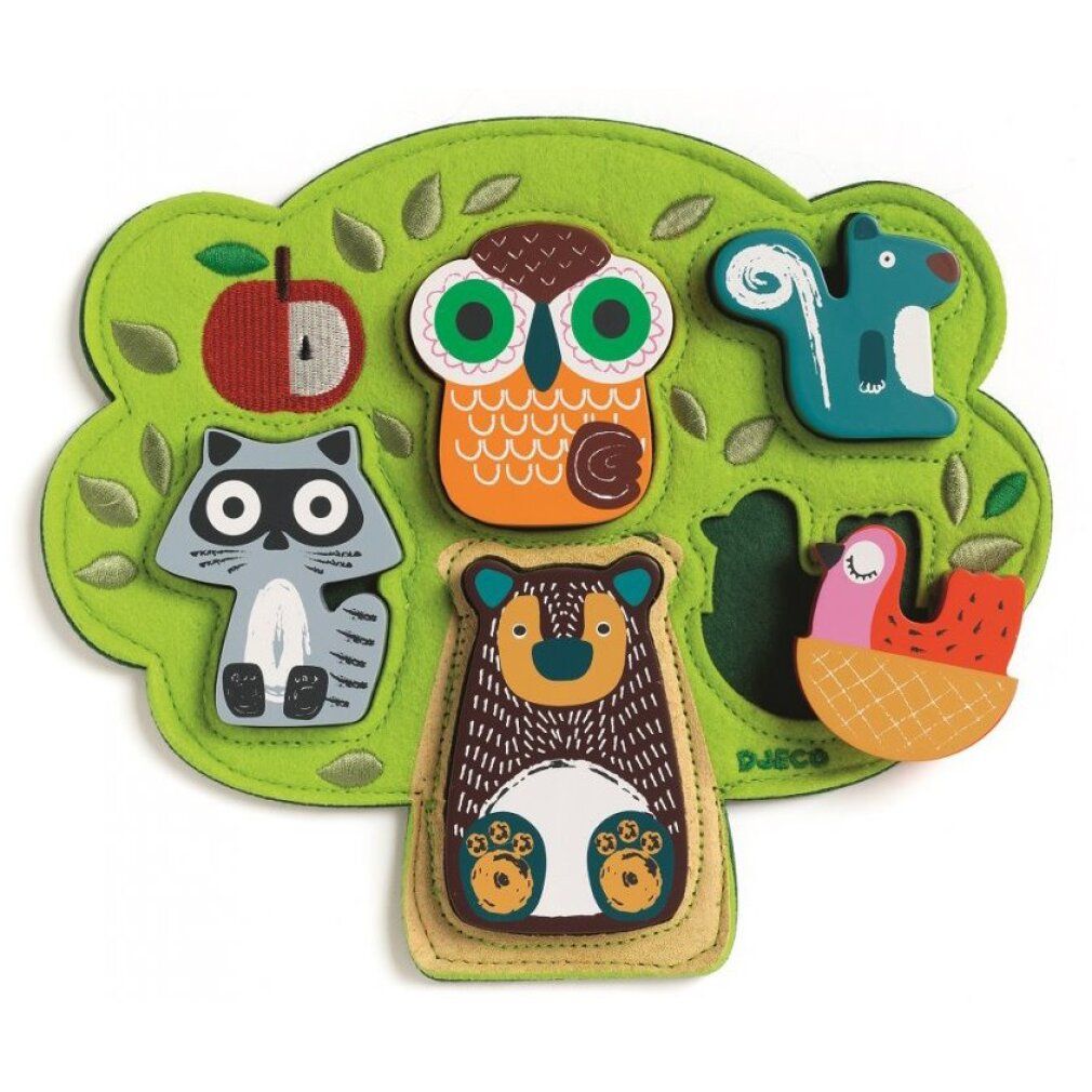 djeco Puzzle Baum mit Tieren