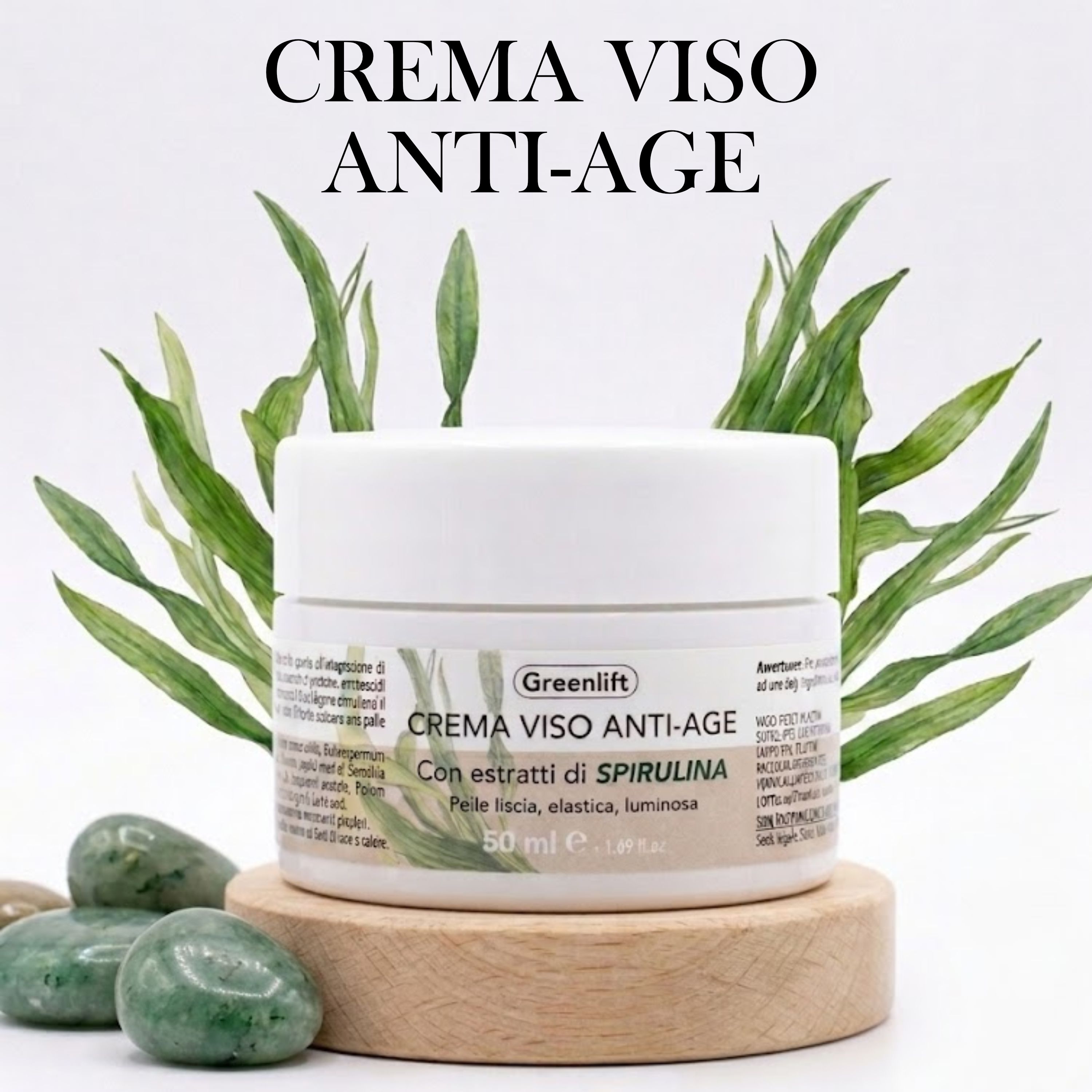 ALOHALABS Greenlift Anti-Aging Gesichtscreme mit Spirulina – Feuchtigkeitsspendende Pflege