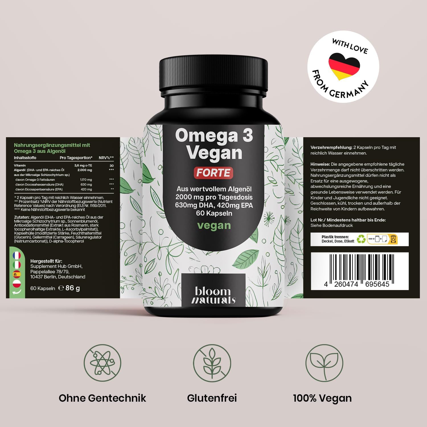 Bloom Naturals Omega 3 Kapseln