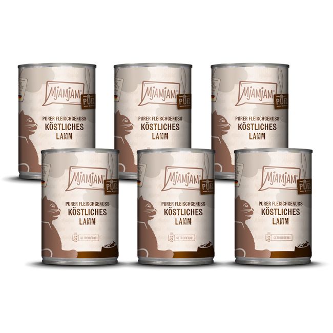 MjAMjAM - Purer Fleischgenuss köstliches Lamm pur 6x400 g Futter