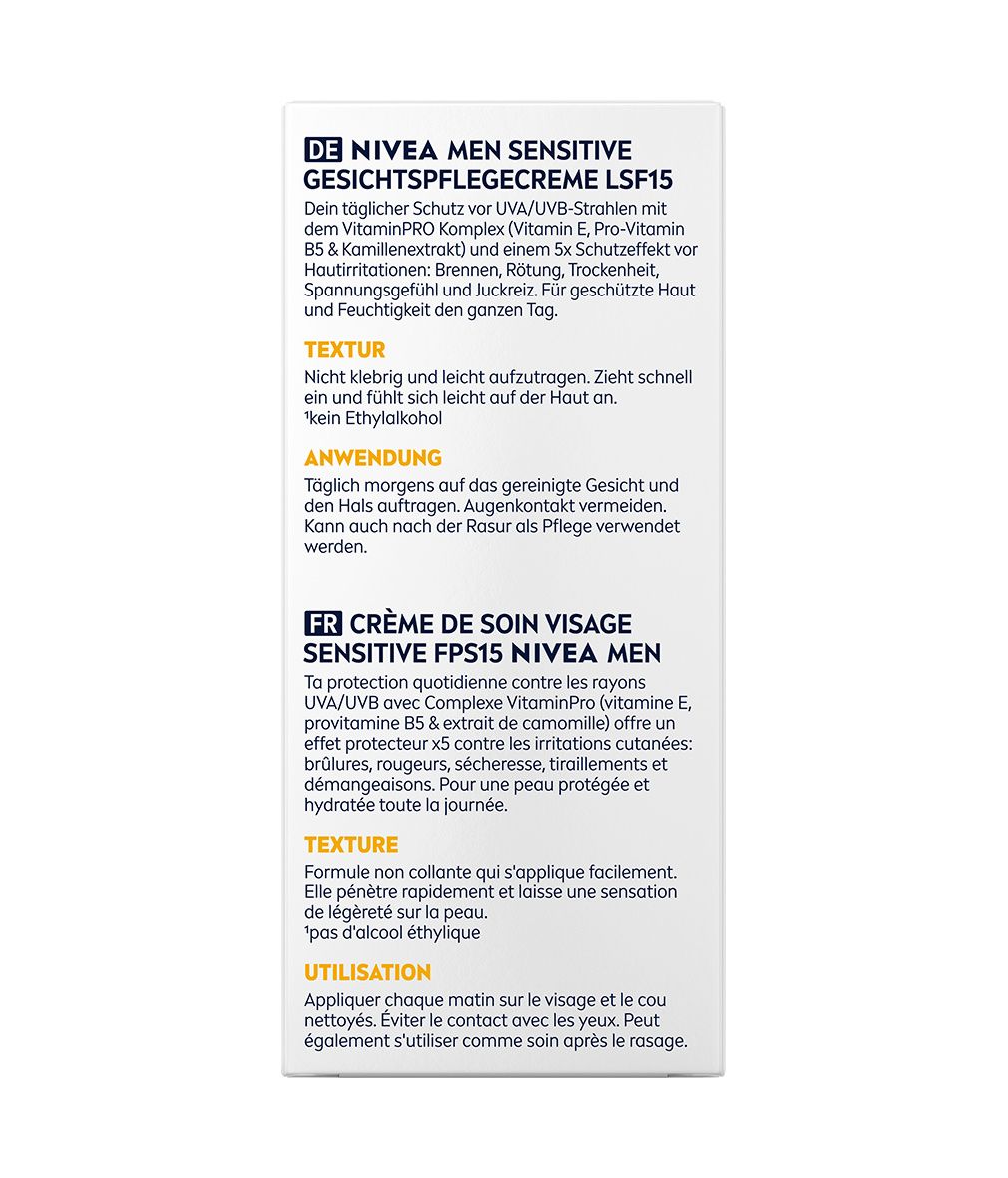 NIVEA MEN Sensitive Gesichtspflege Creme LSF 15