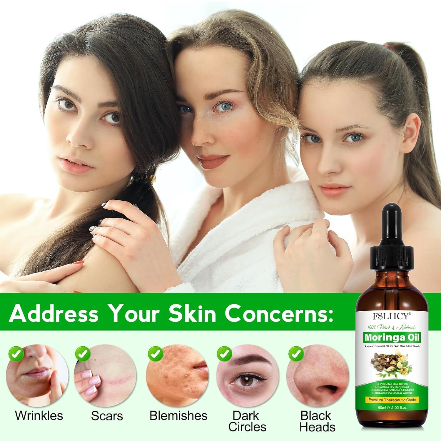 FSLHCY Gesicht Haare Moringa Öl