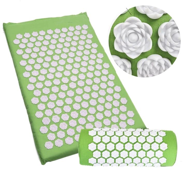 Sport-Knight® Akupressurmatte Lotus, mit Kissen und Tragetasche Grün