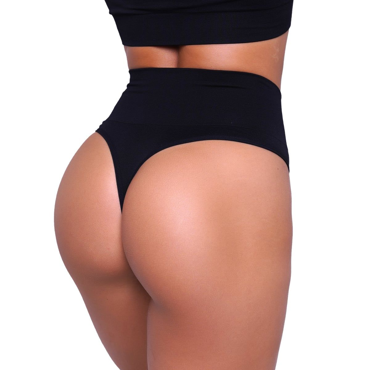 GymBeam Brazilian Slips Damen im 2er-Pack mit hohem Taillenbund in Schwarz