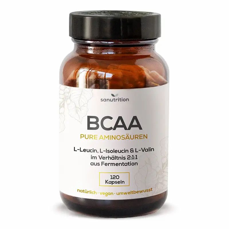 Sanutrition® - Bcaa Kapseln | 120 Leucin, Isoleucin & Valin ohne Zusätze 86 g