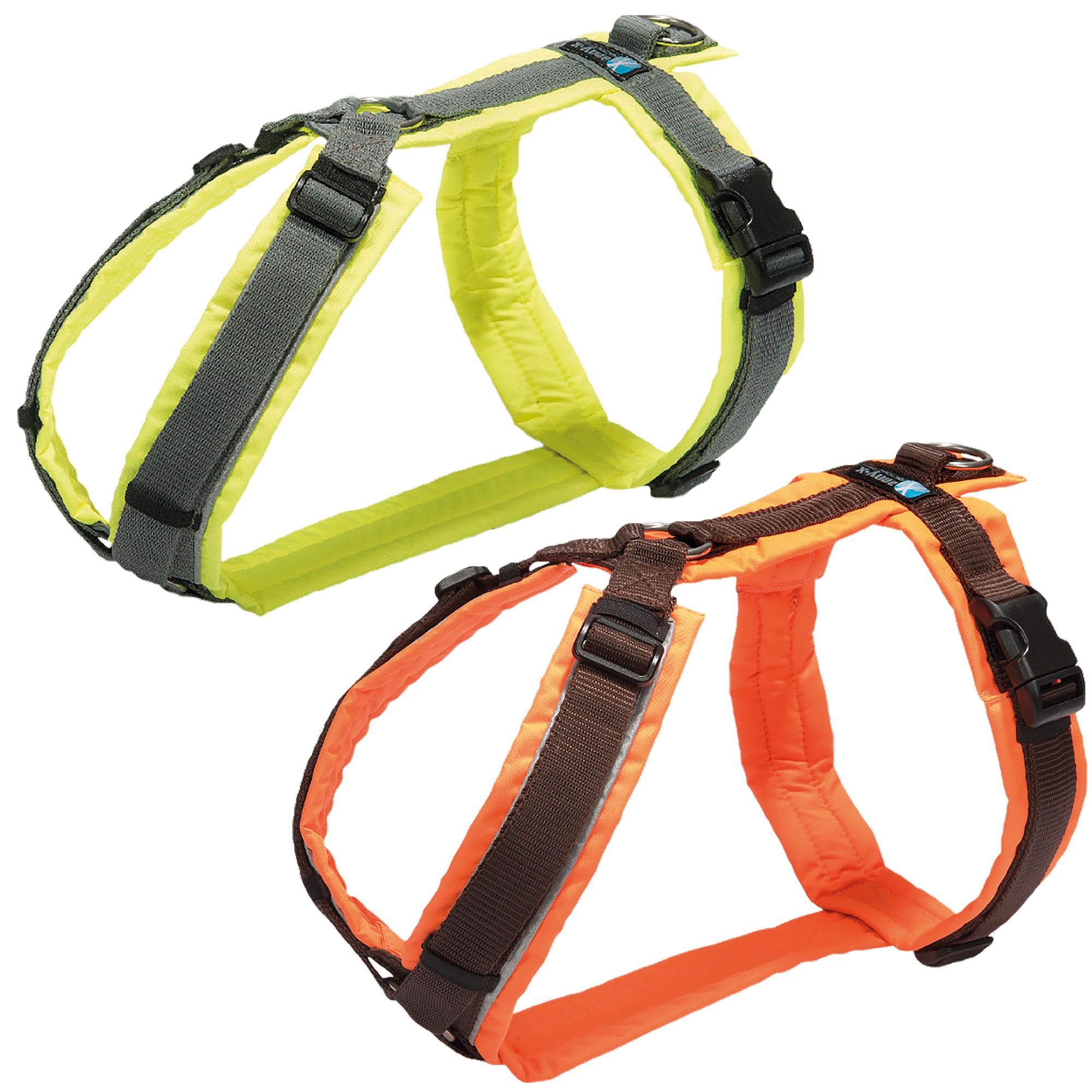 Brustgeschirr Protect - Hundebrustgeschirr - leuchtorange/braun - Gr.XXS