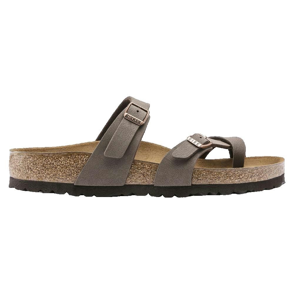 Sandalo con cinturini e fibbie. Plantare in sughero. Marchio Birkenstock.