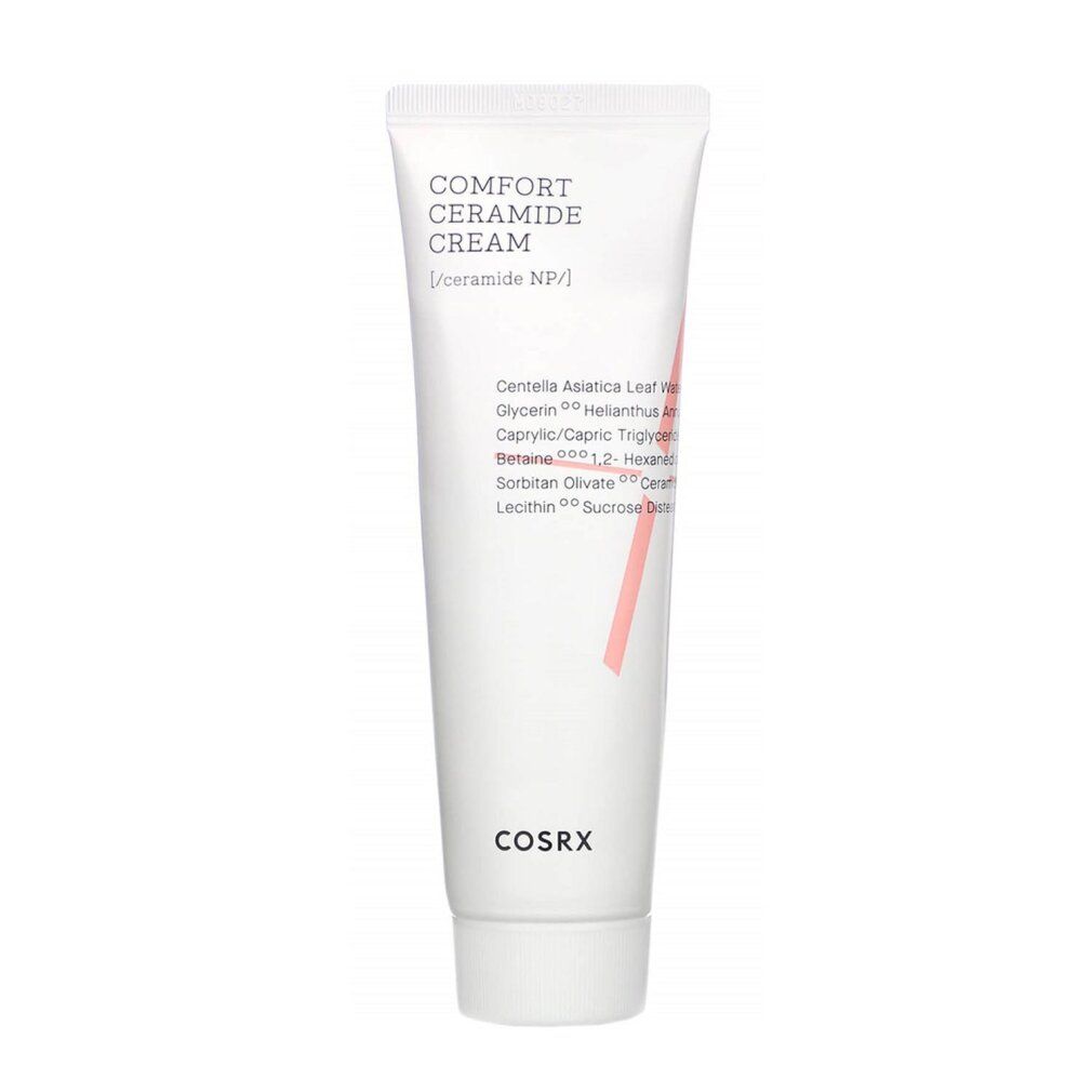 Weiße Tube 'Comfort Ceramide Cream'. Marke: COSRX.