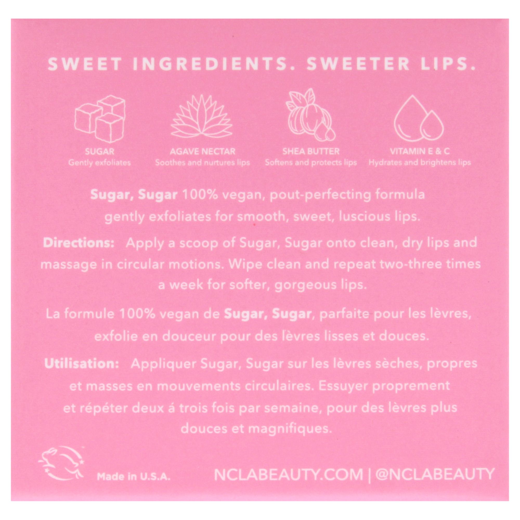 Sugar Sugar natürlicher Lip Scrub - Pink Champagne von NCLA