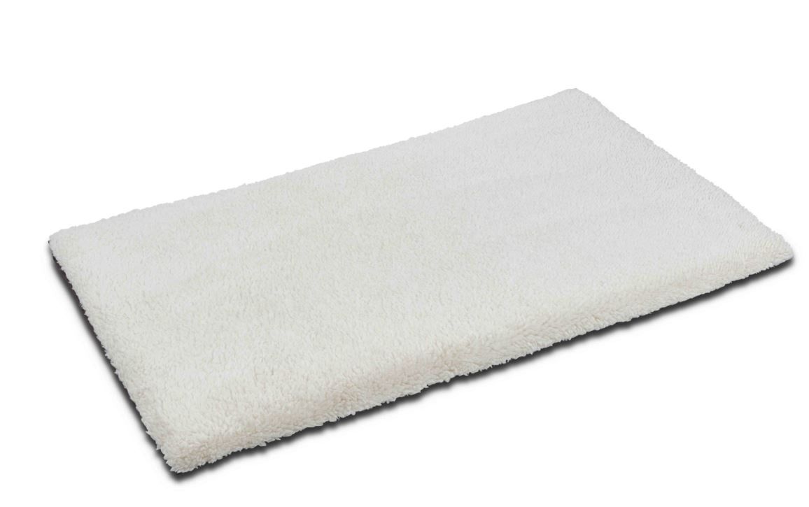 Weißes, rechteckiges Kissen. Größe M: 70 x 43 cm. Flauschige Oberfläche, vermutlich aus Stoff.