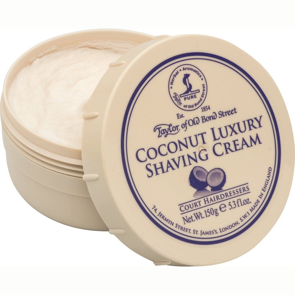 Taylor of Old Bond Street Coconut Luxury Shaving Cream in einer Schale, 150g.