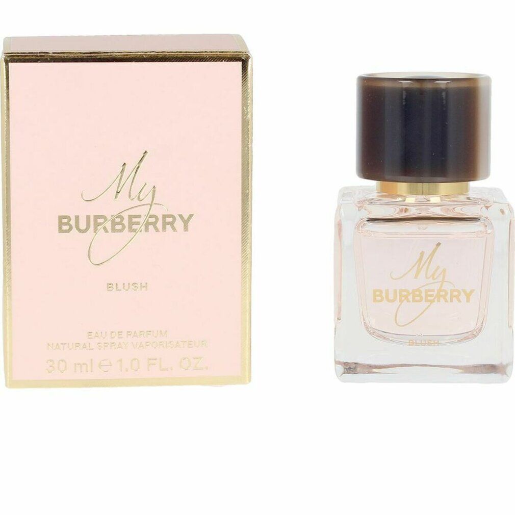 My Burberry Blush Eau de Parfum Flakon mit brauner Kappe und Verpackung.