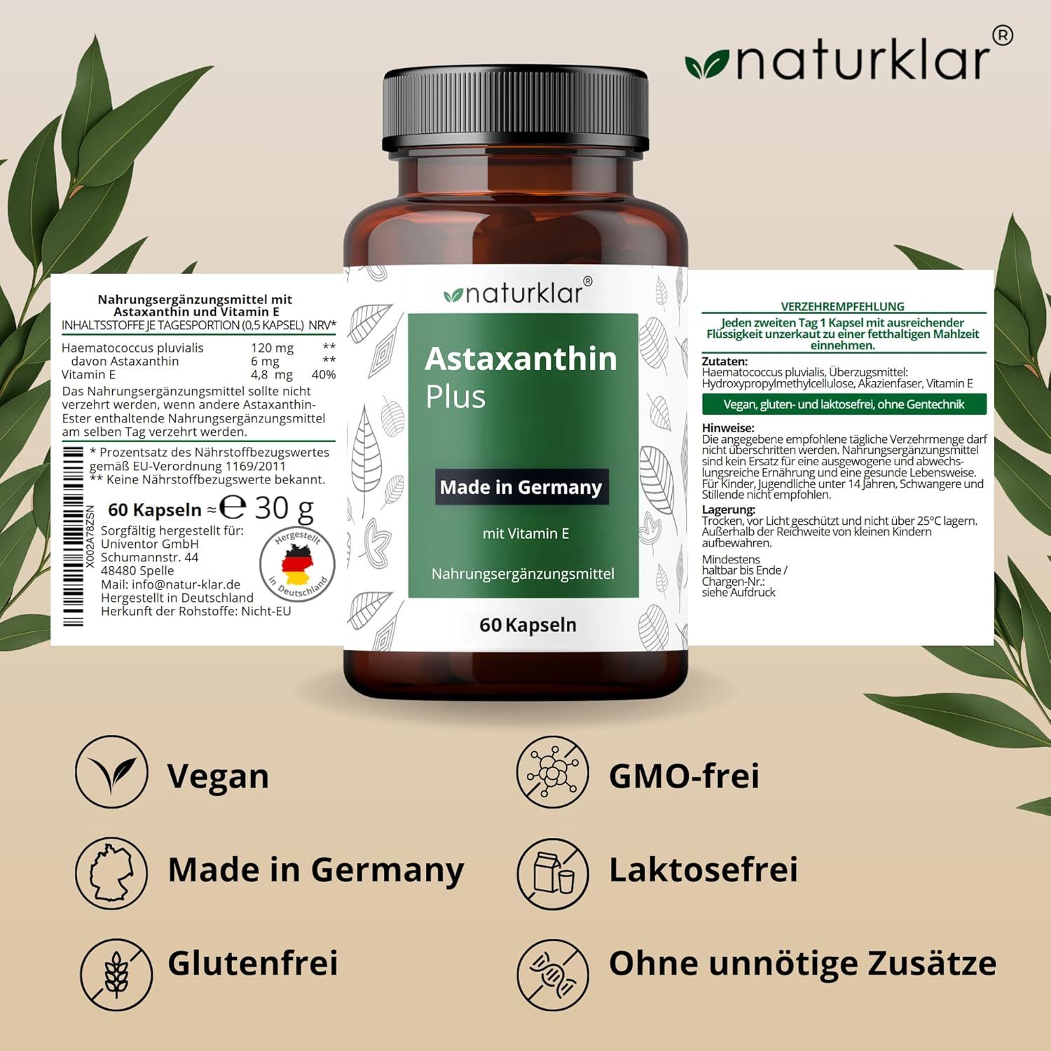 Naturklar Astaxanthin & Vitamin E
