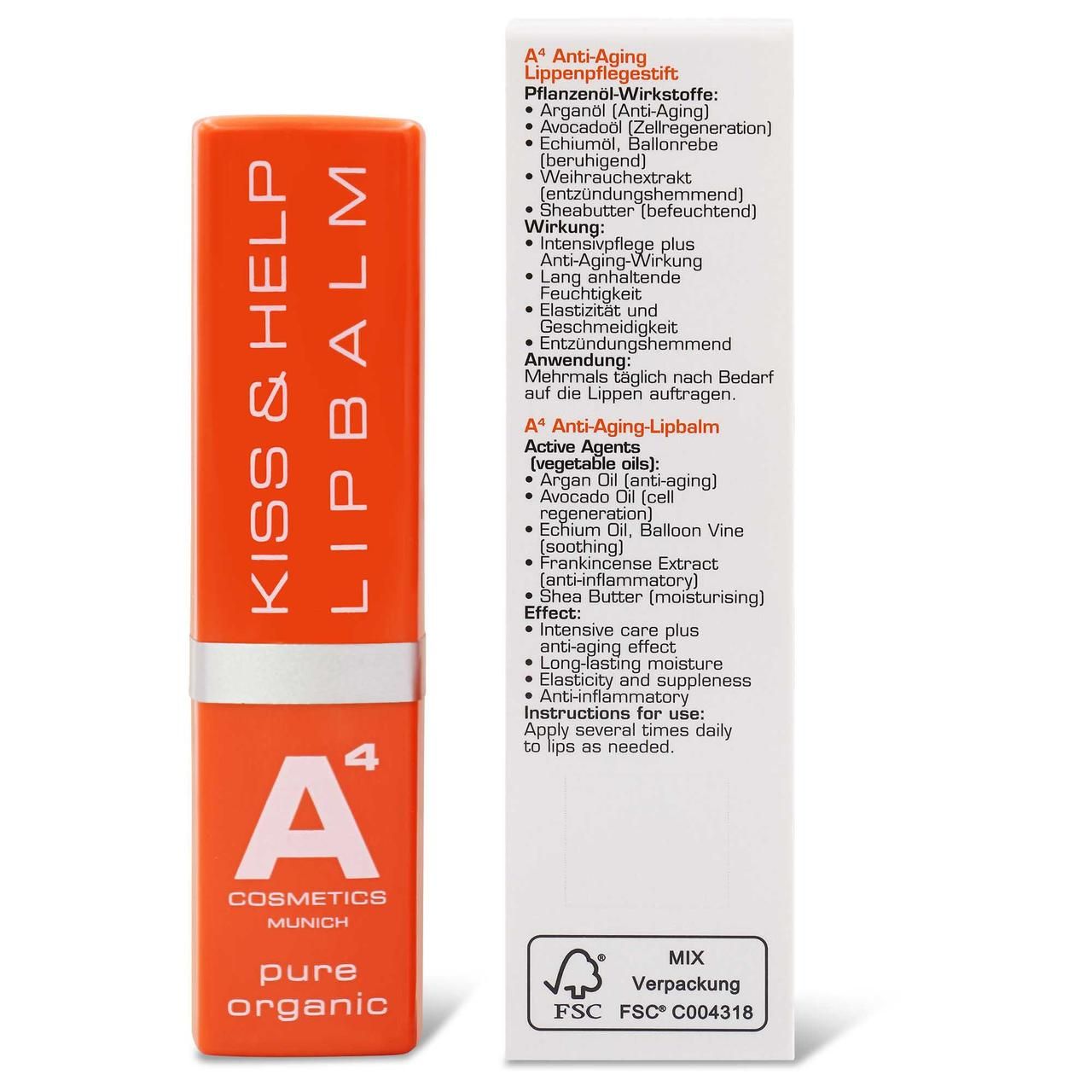 A4 Cosmetics, Kiss & Help Lipbalm