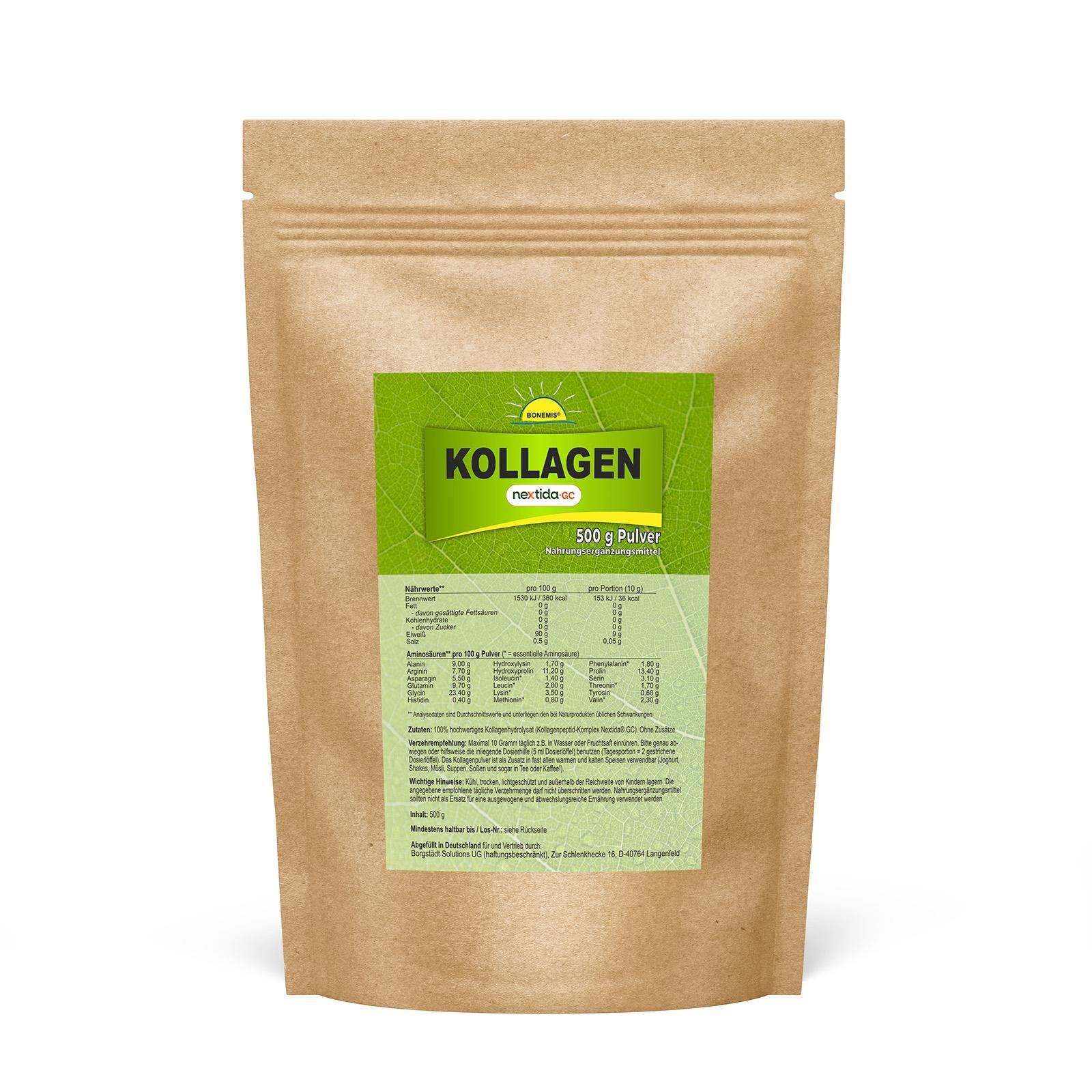 Bonemis® Kollagen (Kollagenpeptid-Komplex Nextida® Gc), hochrein, ohne Zusätze 0,5 kg Pulver