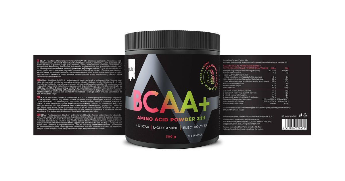 Puls Nutrition BCAA+ mit Erdbeere und Kiwi Geschmack