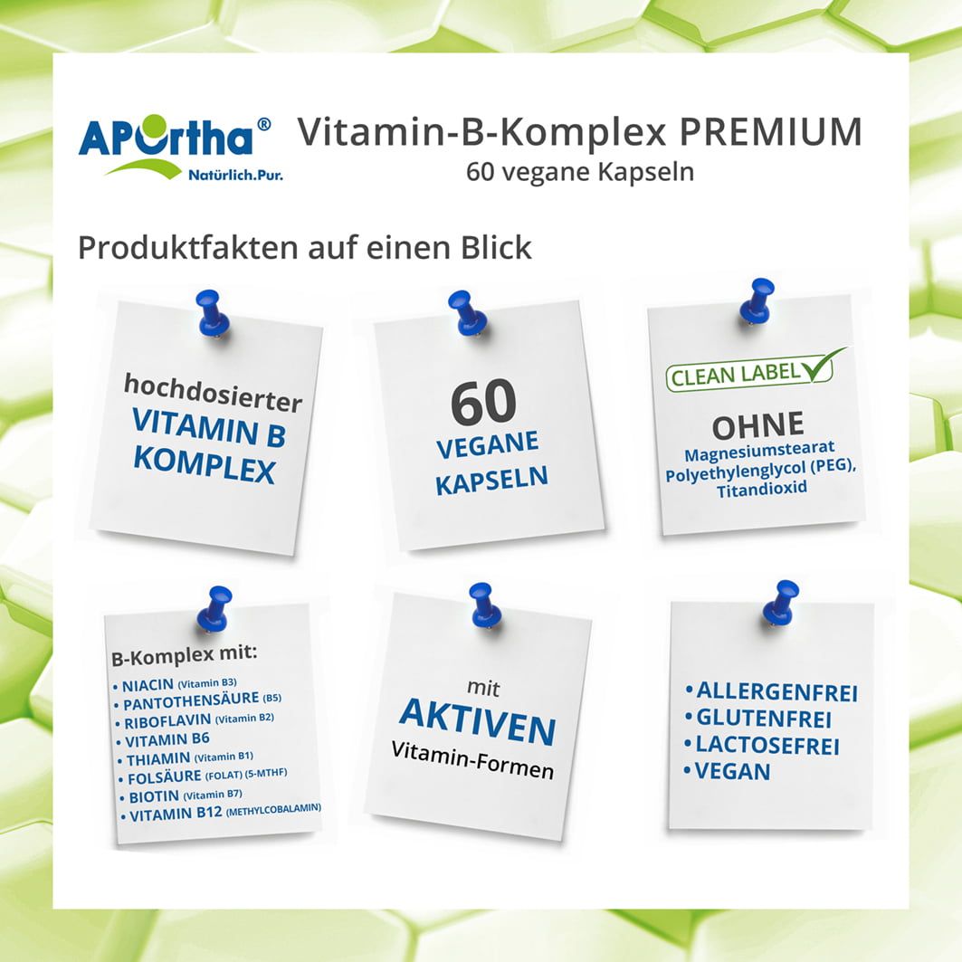 APOrtha® Vitamin-B-Komplex Kapseln hochdosiert Premium 60 St