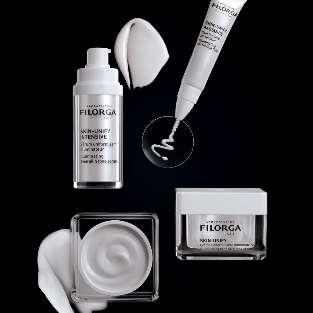 Verschiedene Produkte. Marke FILORGA. SKIN-UNIFY-Produkte.