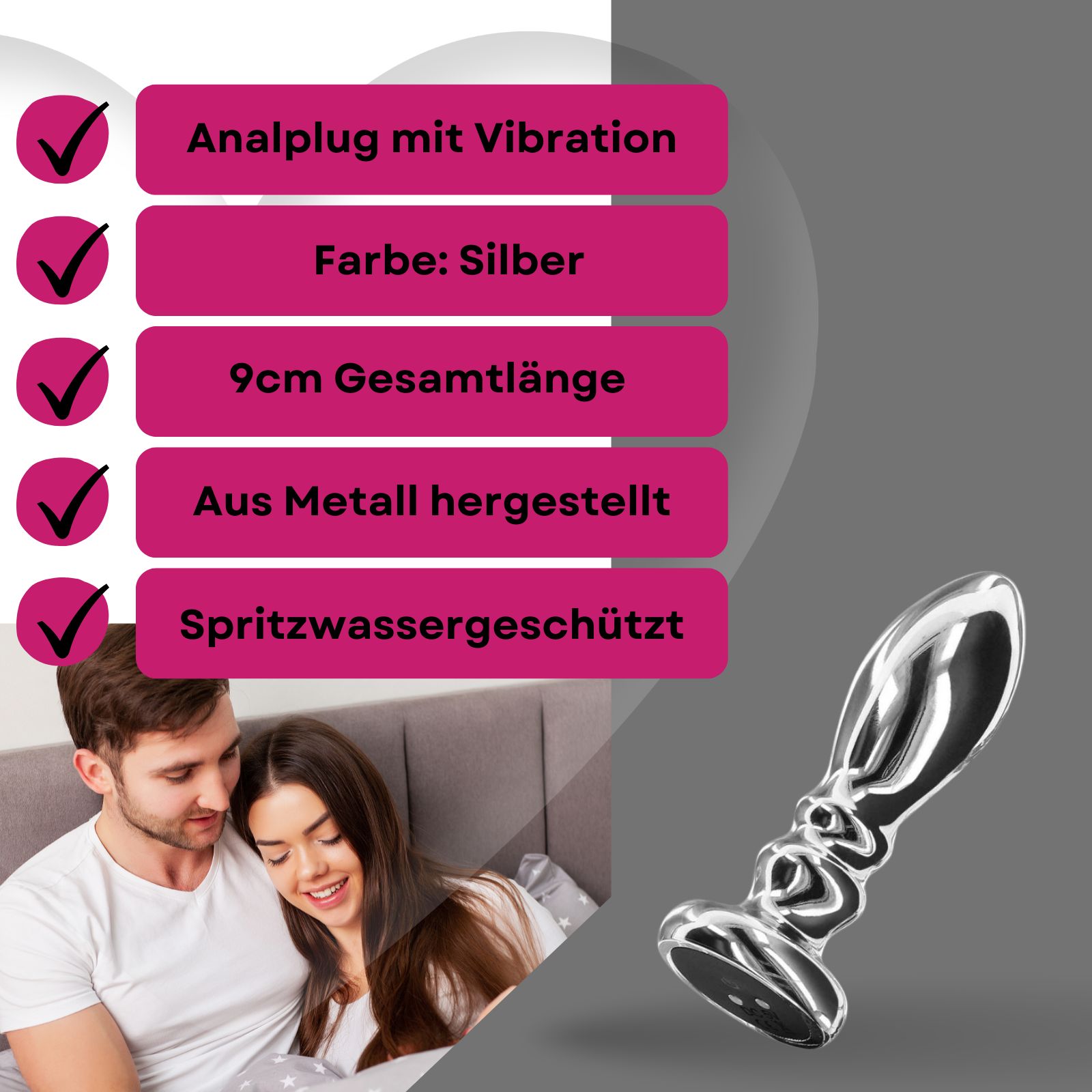 Lovelyness - Analplug aus Metall mit Vibration - Slider M