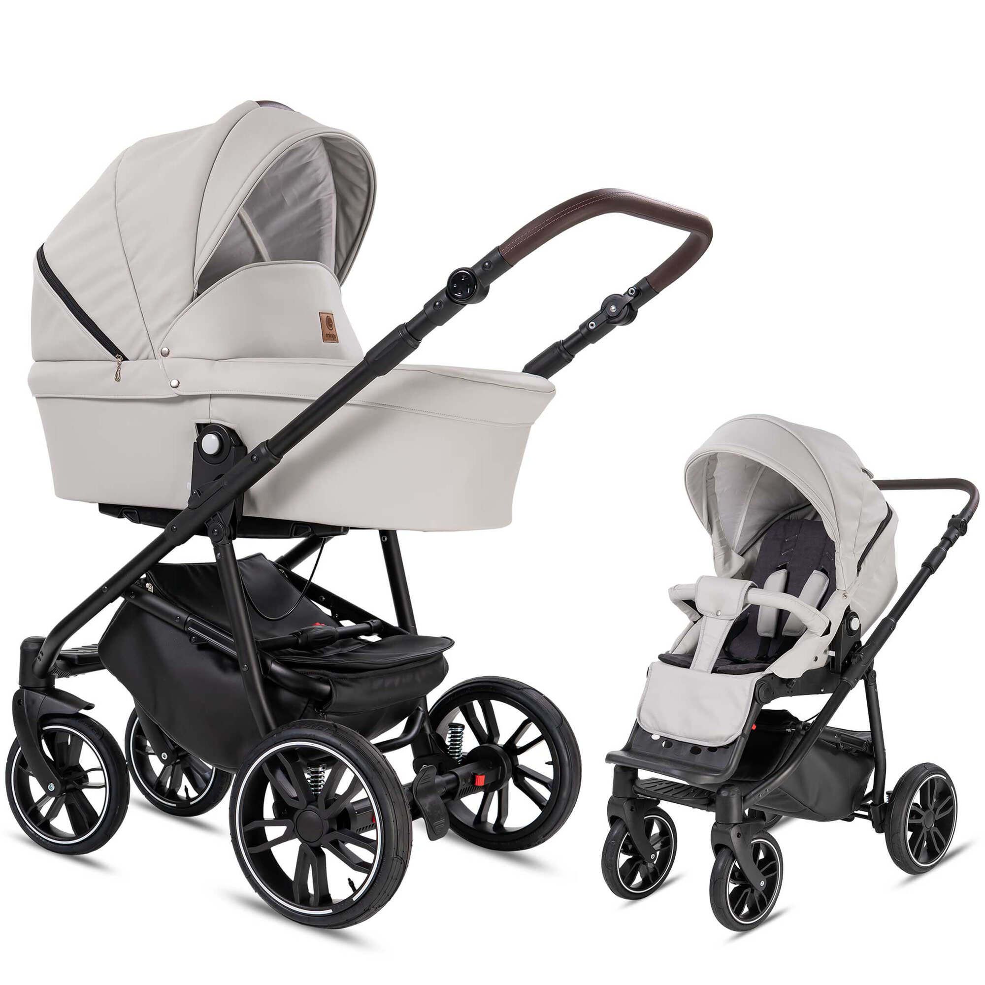 Bebebi Minigo Beat 2 in 1 Kombikinderwagen GEL Reifen, Light Grey
