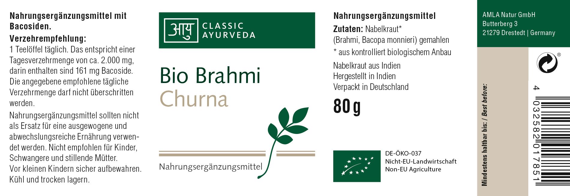 Classic Ayurveda - Brahmi Churna 80 g