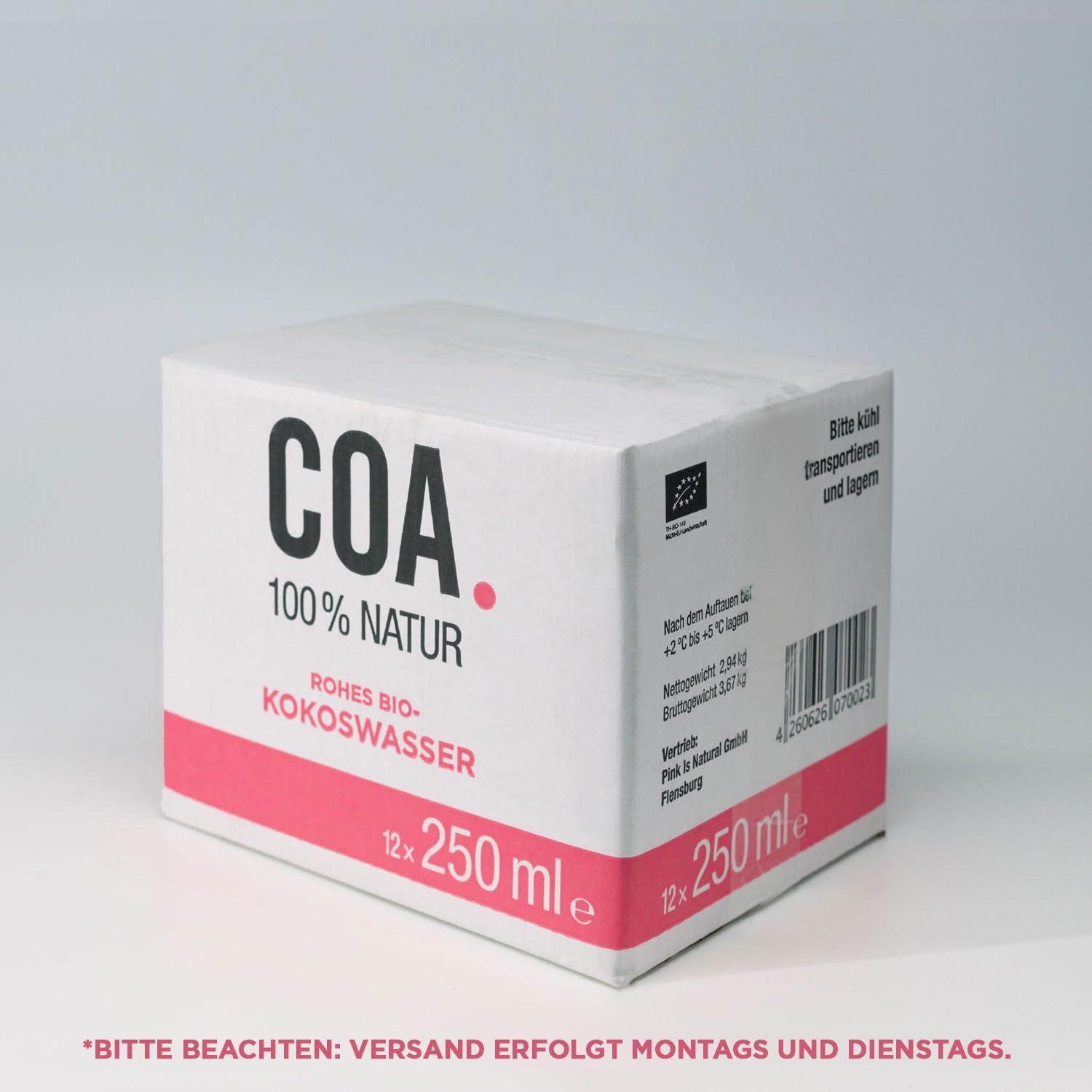 COA. Rohes Bio-Kokoswasser