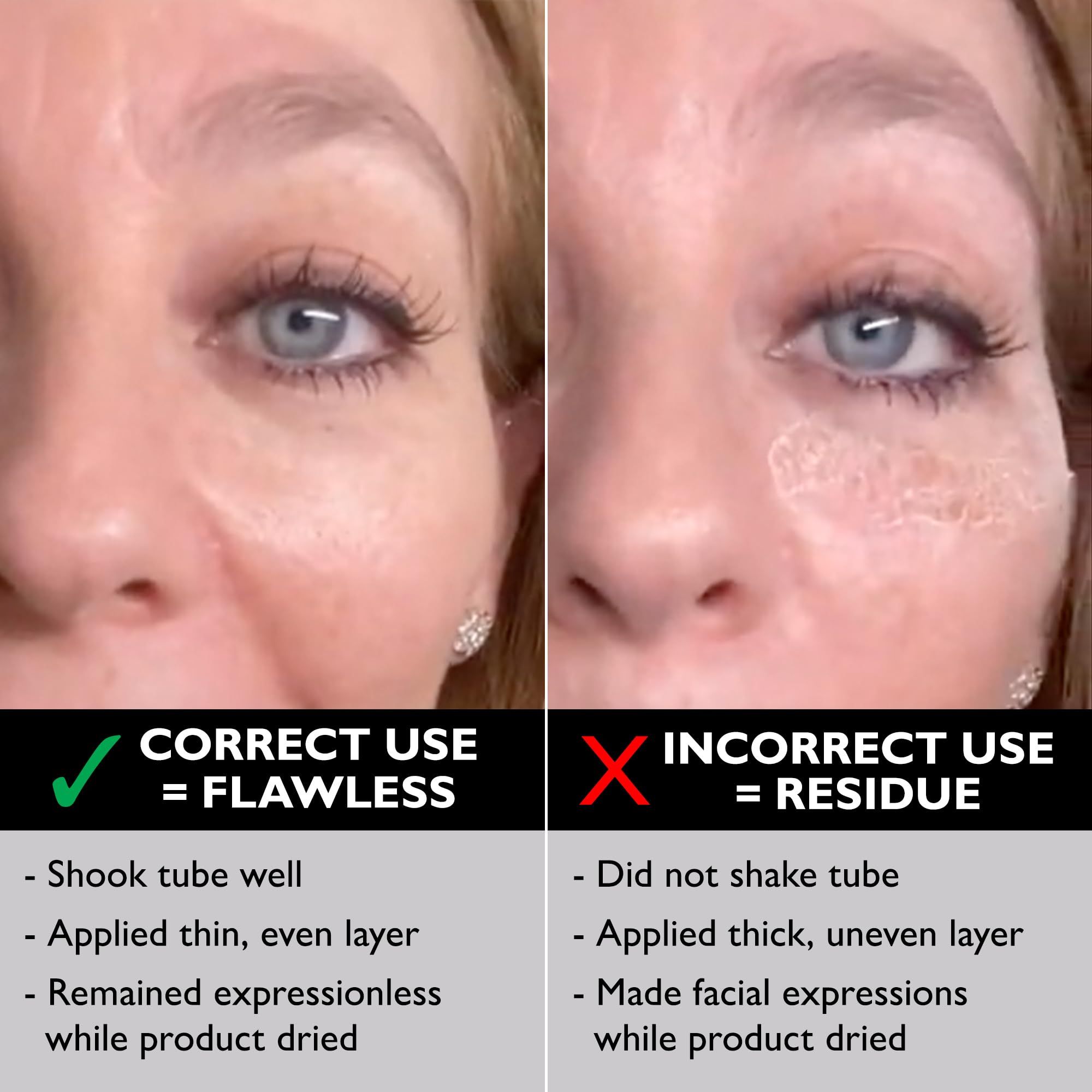 Vergleichsbild: Vorher und nachher Anwendung von Peter Thomas Roth Instant Firmx Eye.