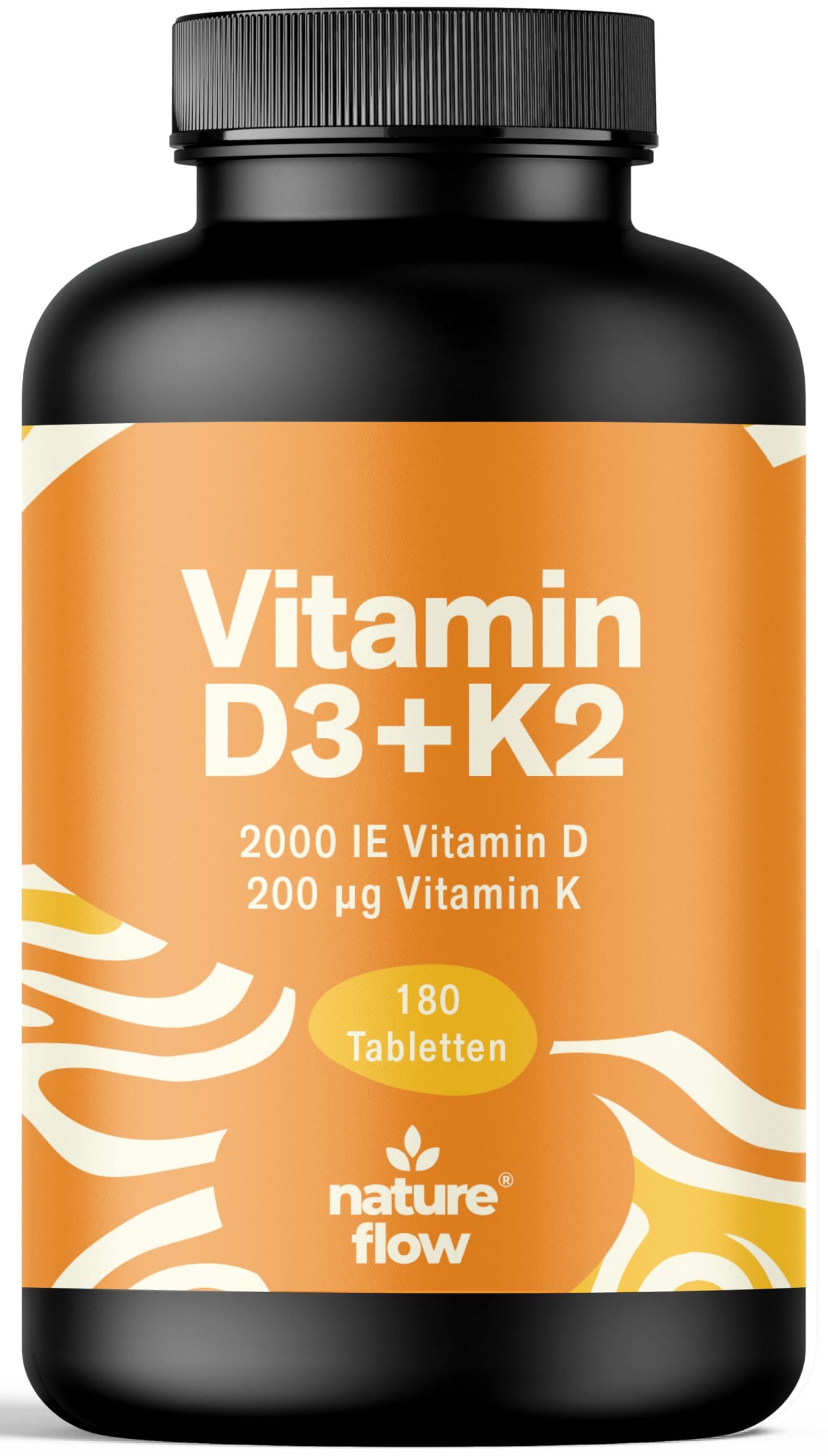 Nature Flow Vitamin D3 K2 Tabletten 2000 IE 36 g