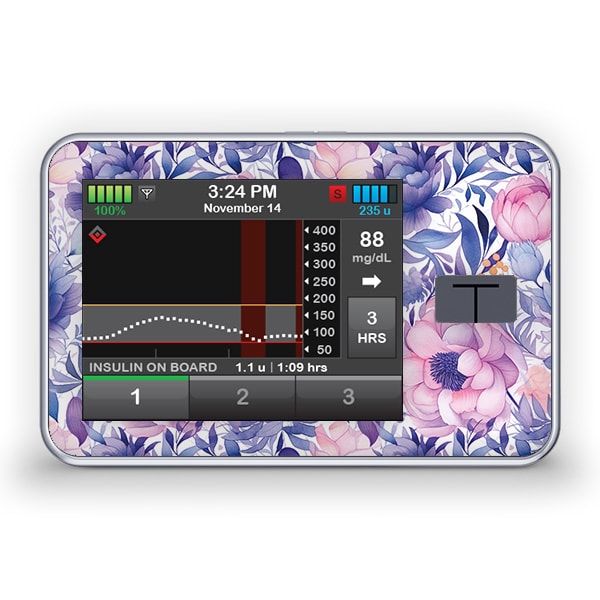 Diasticker® Tandem t:slim X2 Sticker 'Purple Flowers' 1 St