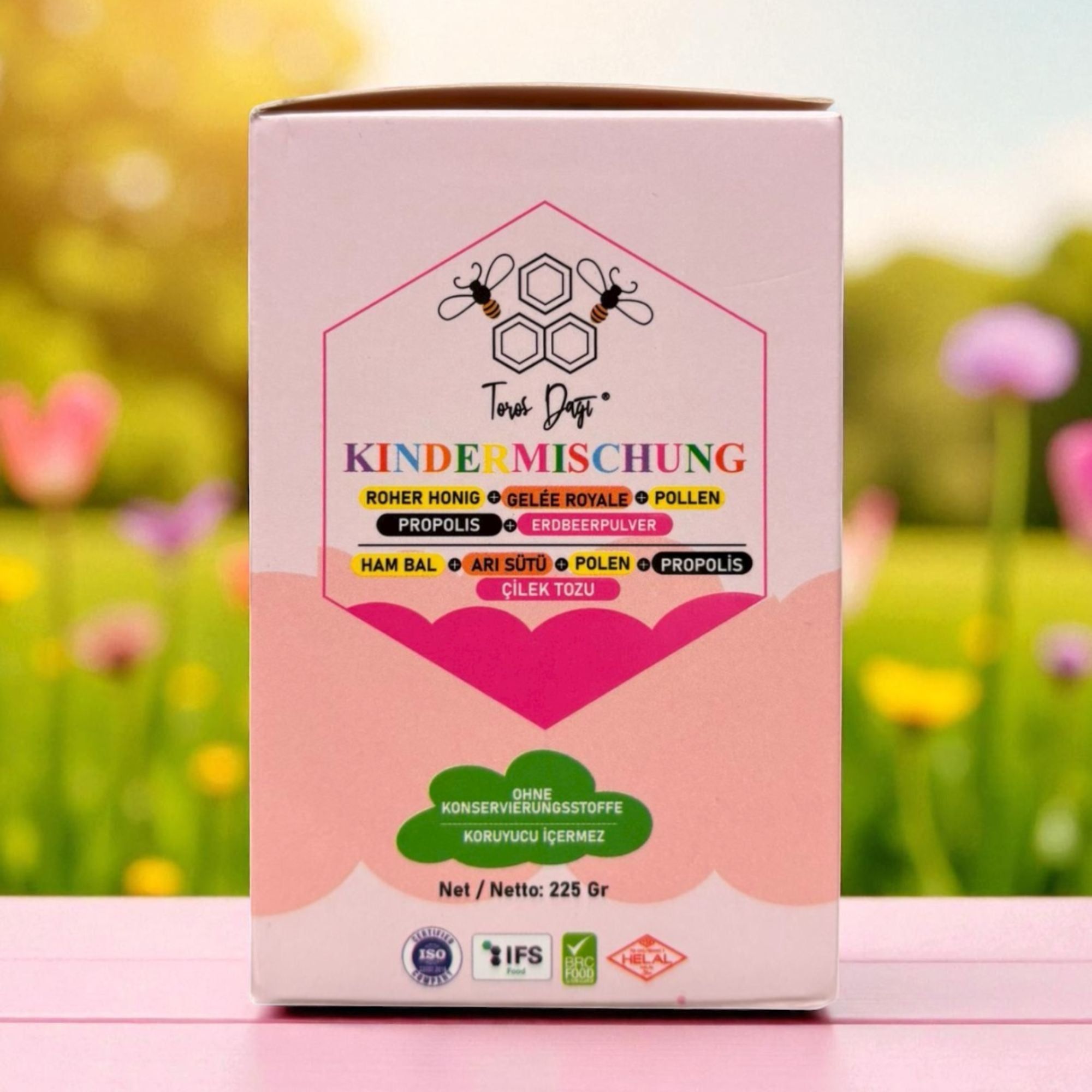 Toros Dagi | Kindermischung mit Blütenhonig, Pollen, Propolis, Erdbeerpulver