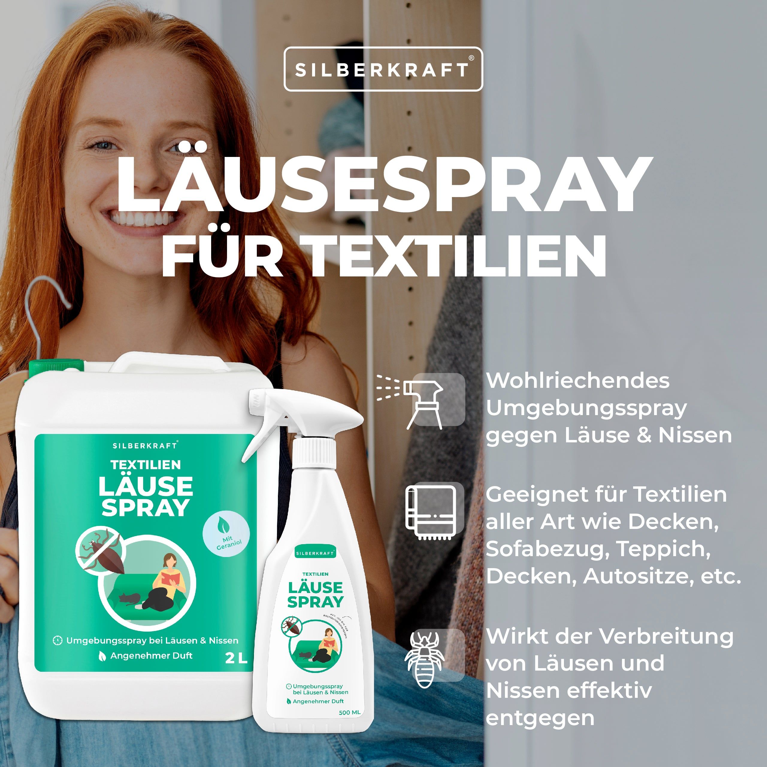 Silbekraft Läusespray 2500 ml Spray