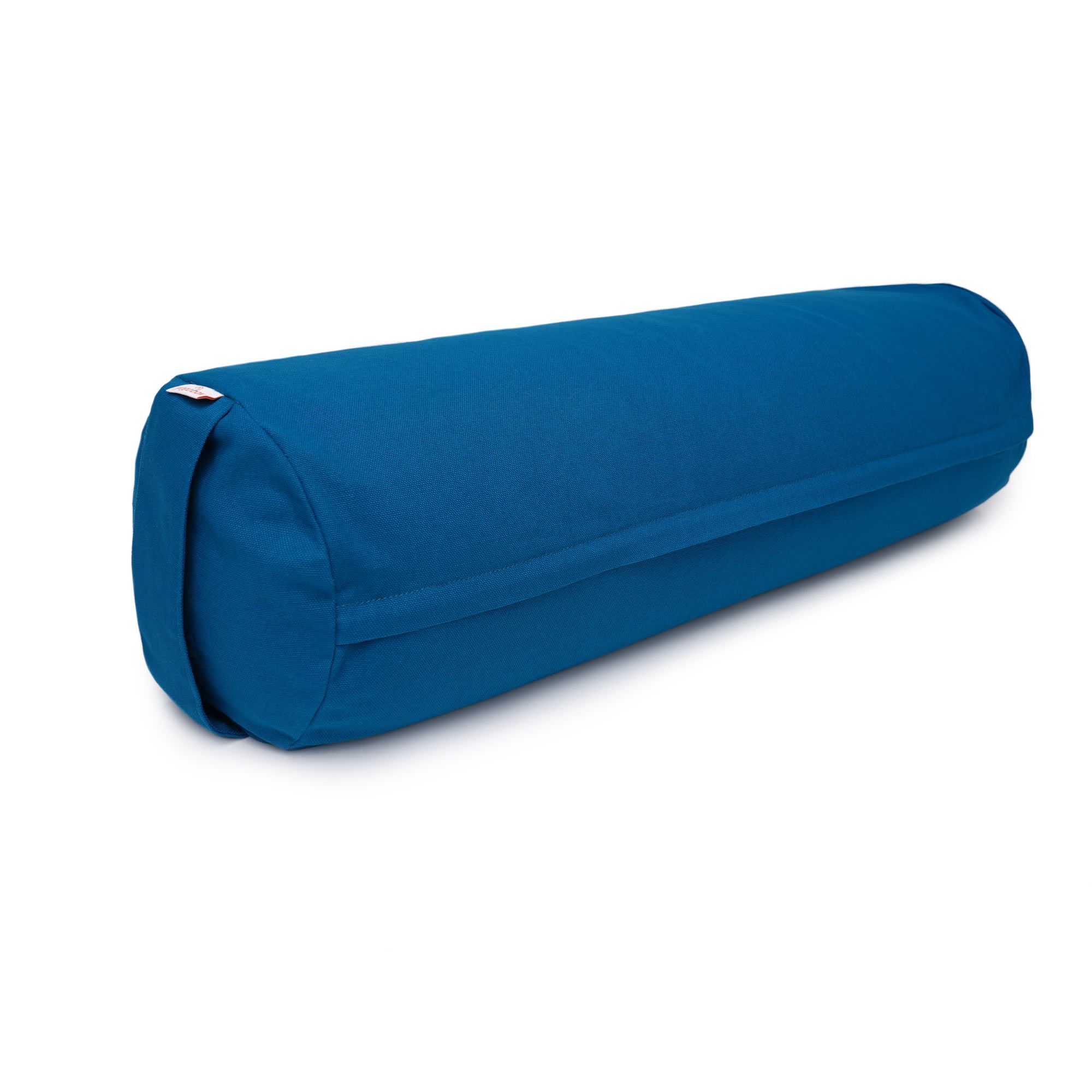 Blauer Yogabox Yoga & Pilates Bolster, zylindrische Form.