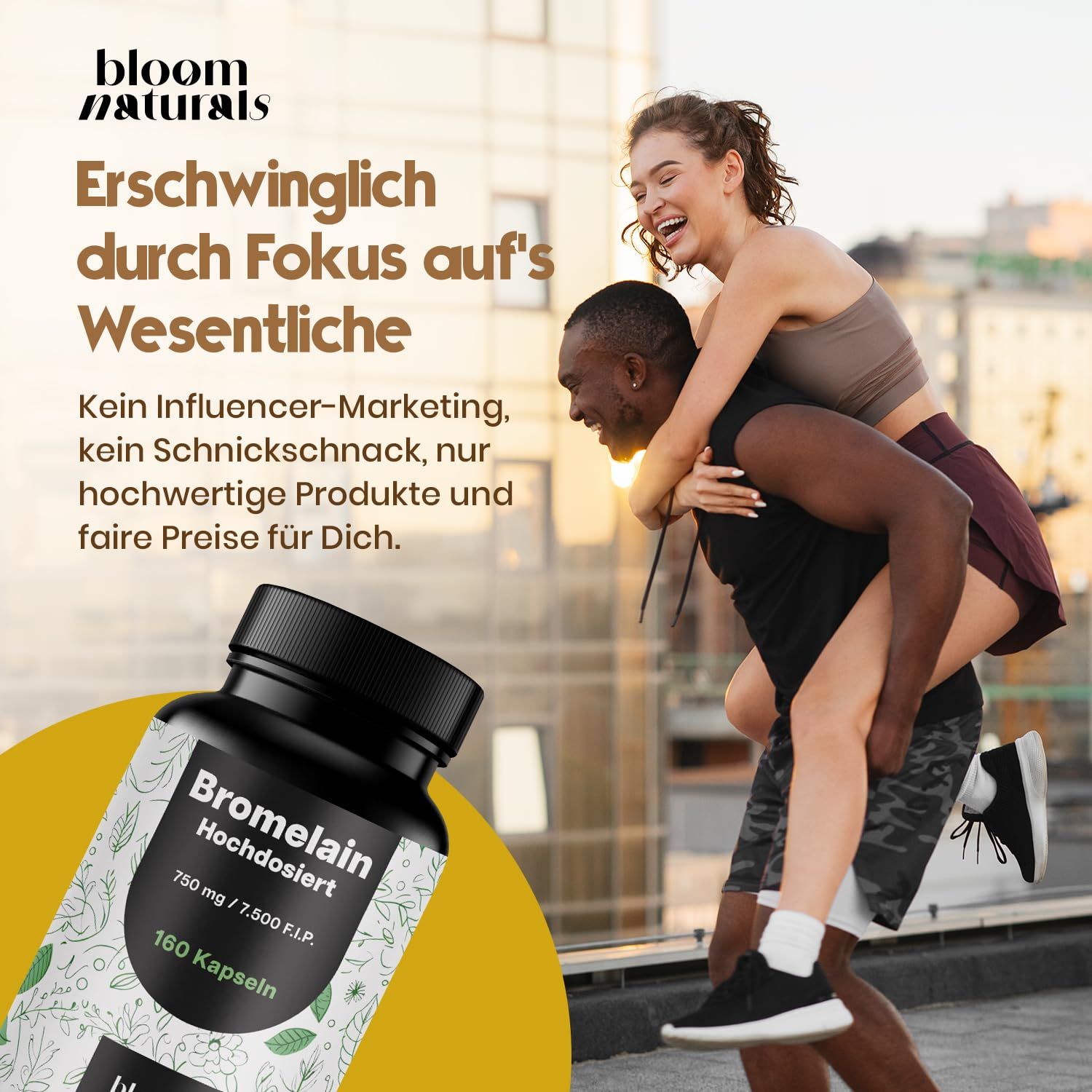 Bloom Naturals Bromelain Kapseln 7500 F.I.P.