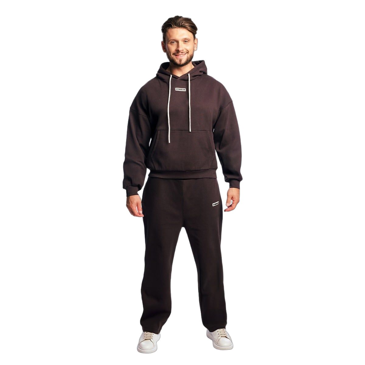 GymBeam Herren Jogginghose Oversized mit weitem Bein in Tee Braun