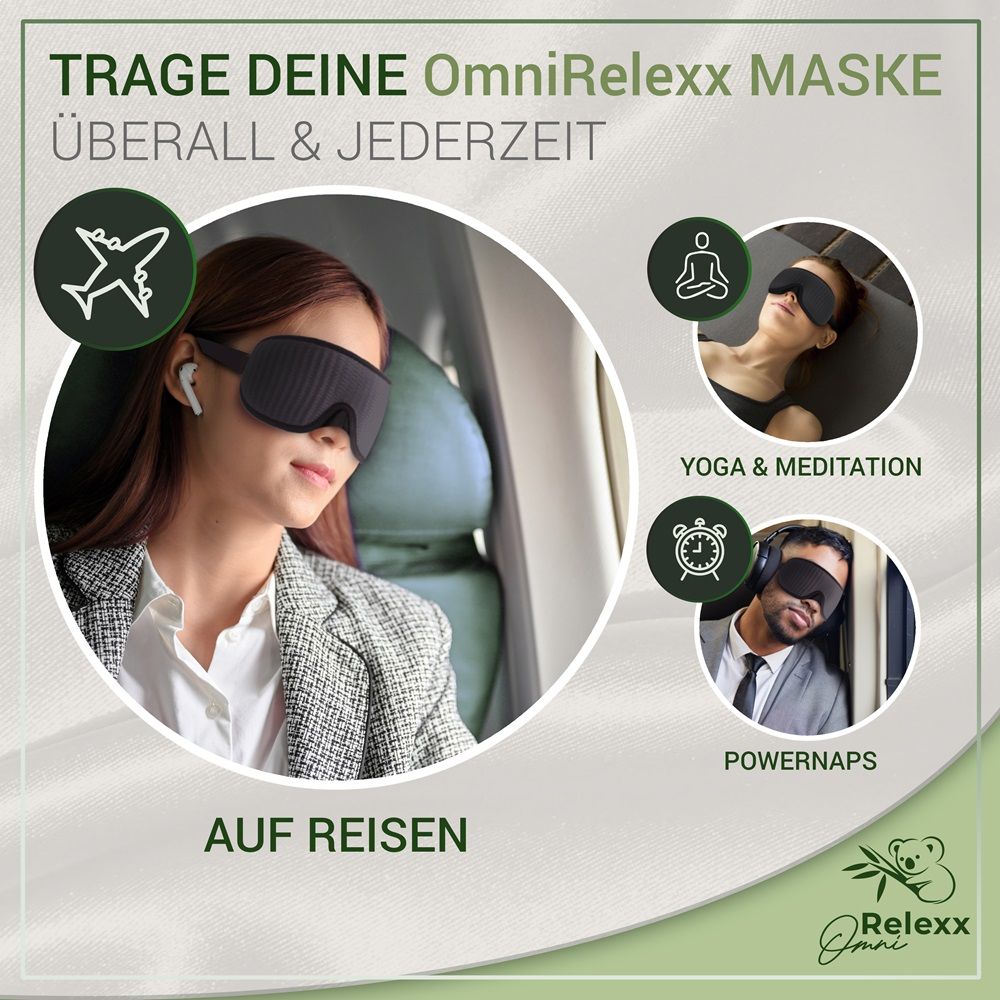 OMNIRELEXX® Atmungsaktive 3D SCHLAFMASKE (Grau)