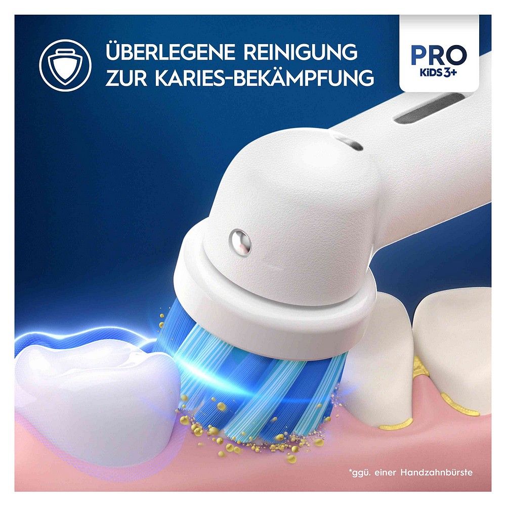 Elektrische Zahnbürstenkopf reinigt Zähne und Zahnfleisch. "Pro Kids 3+"