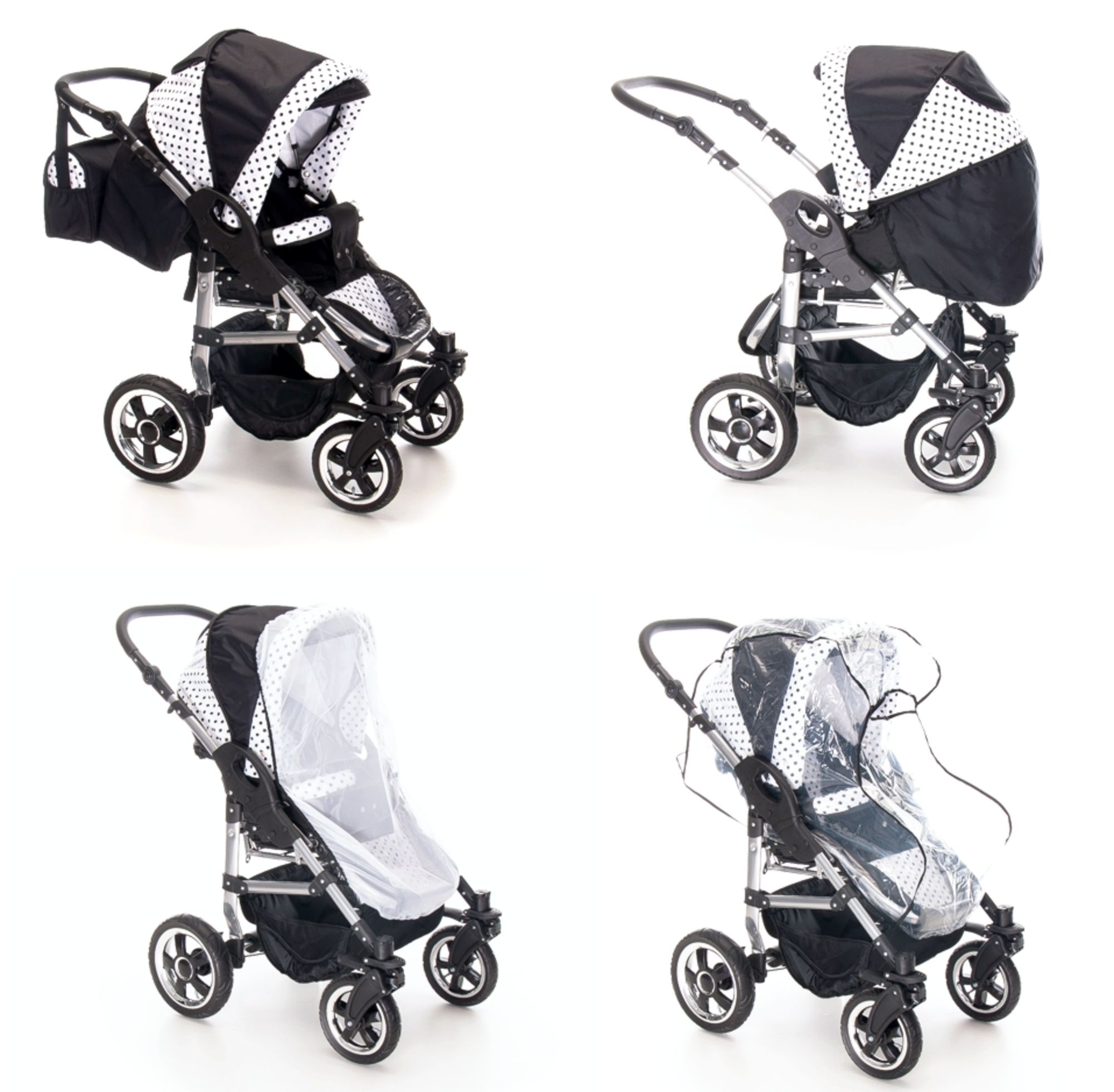 Bebebi London 4 in 1 Kinderwagen Komplettset ISOFIX Basis, Piccadilly