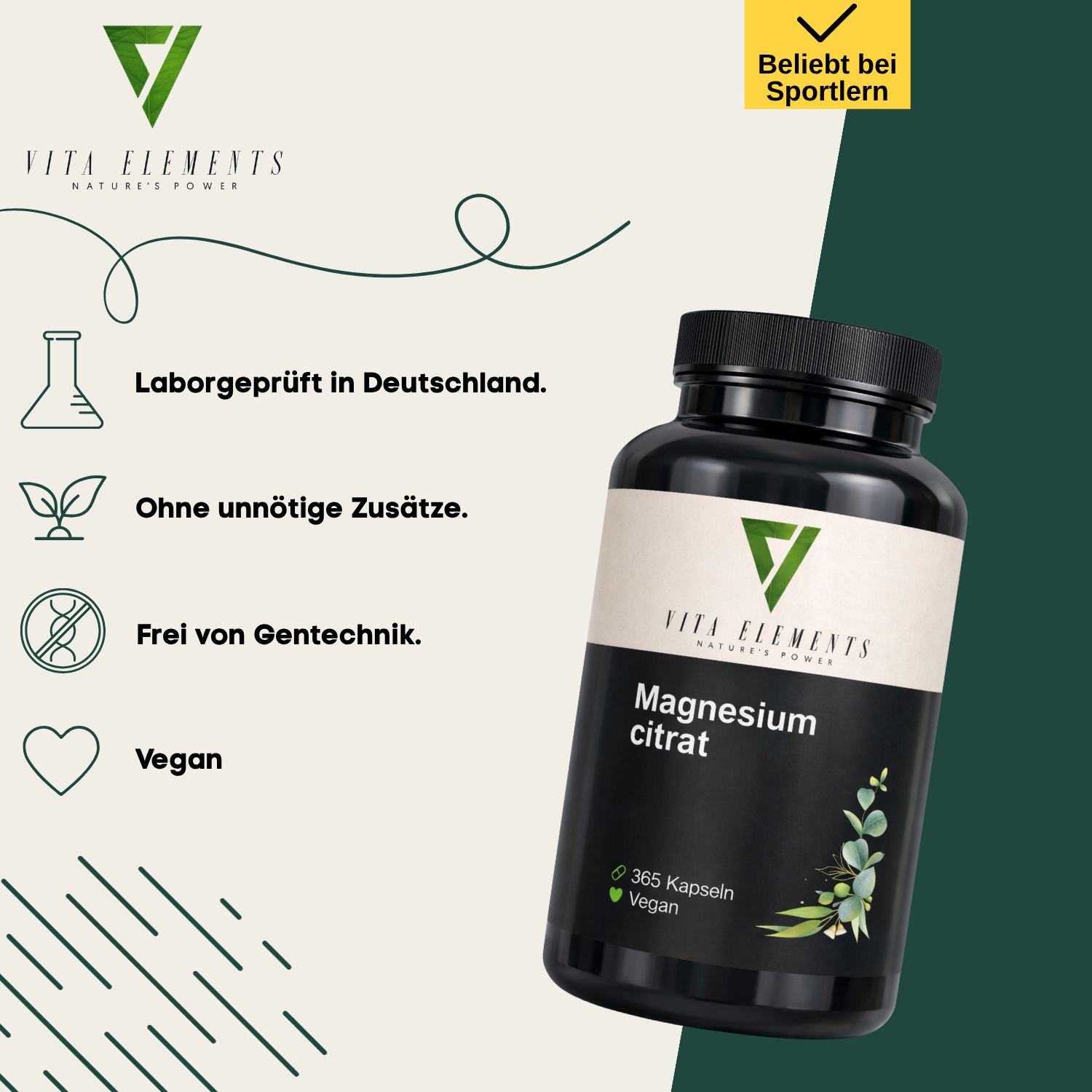 Vita Elements Magnesiumcitrat Kapseln