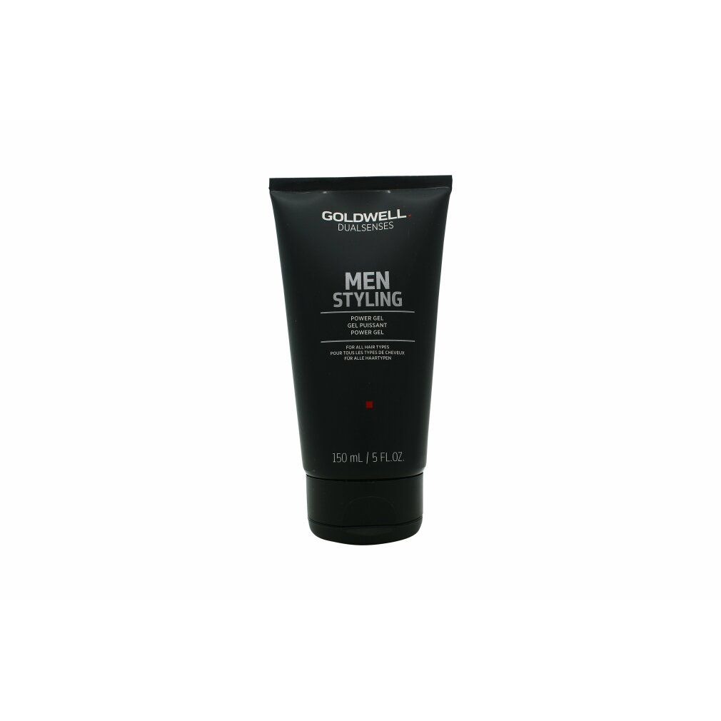 Schwarze Tube mit Produktaufschrift. Goldwell Dualsenses Men Styling Power Gel. 150 ml / 5 FL.OZ.