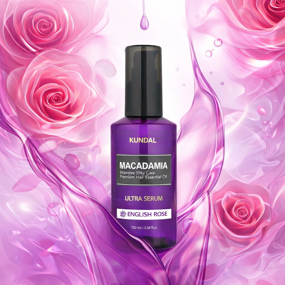KUNDAL Macadamia Haarserum English Rose – Glanz & Hitzeschutz