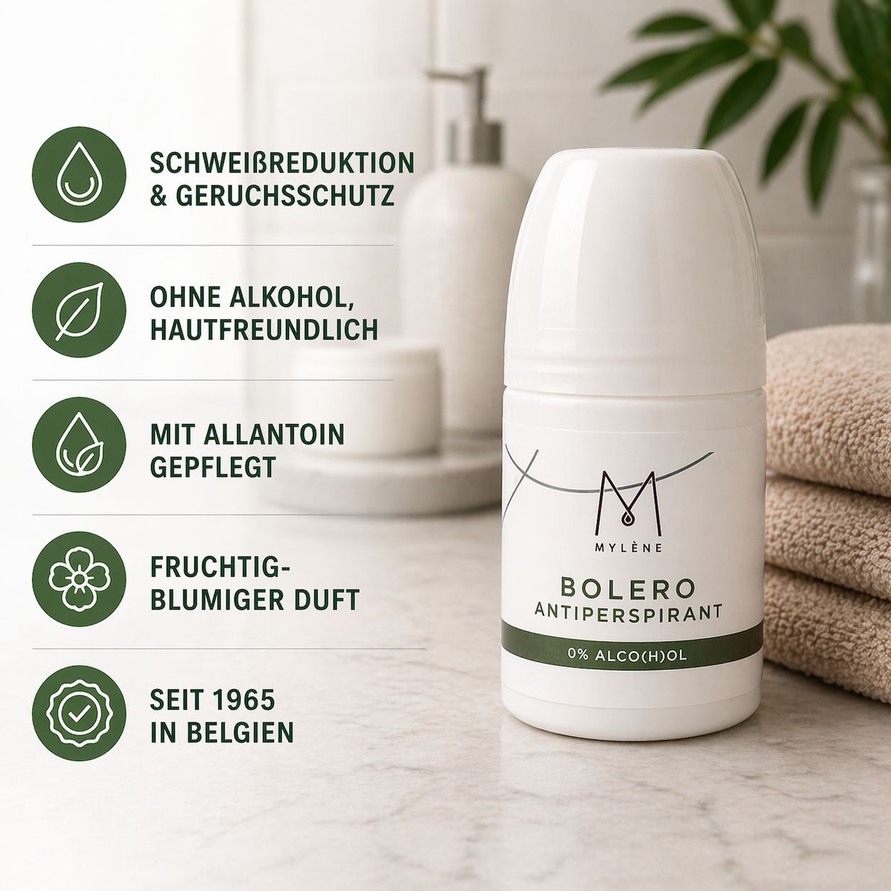 Mylène Bolero Deo Roller – Antitranspirant ohne Alkohol