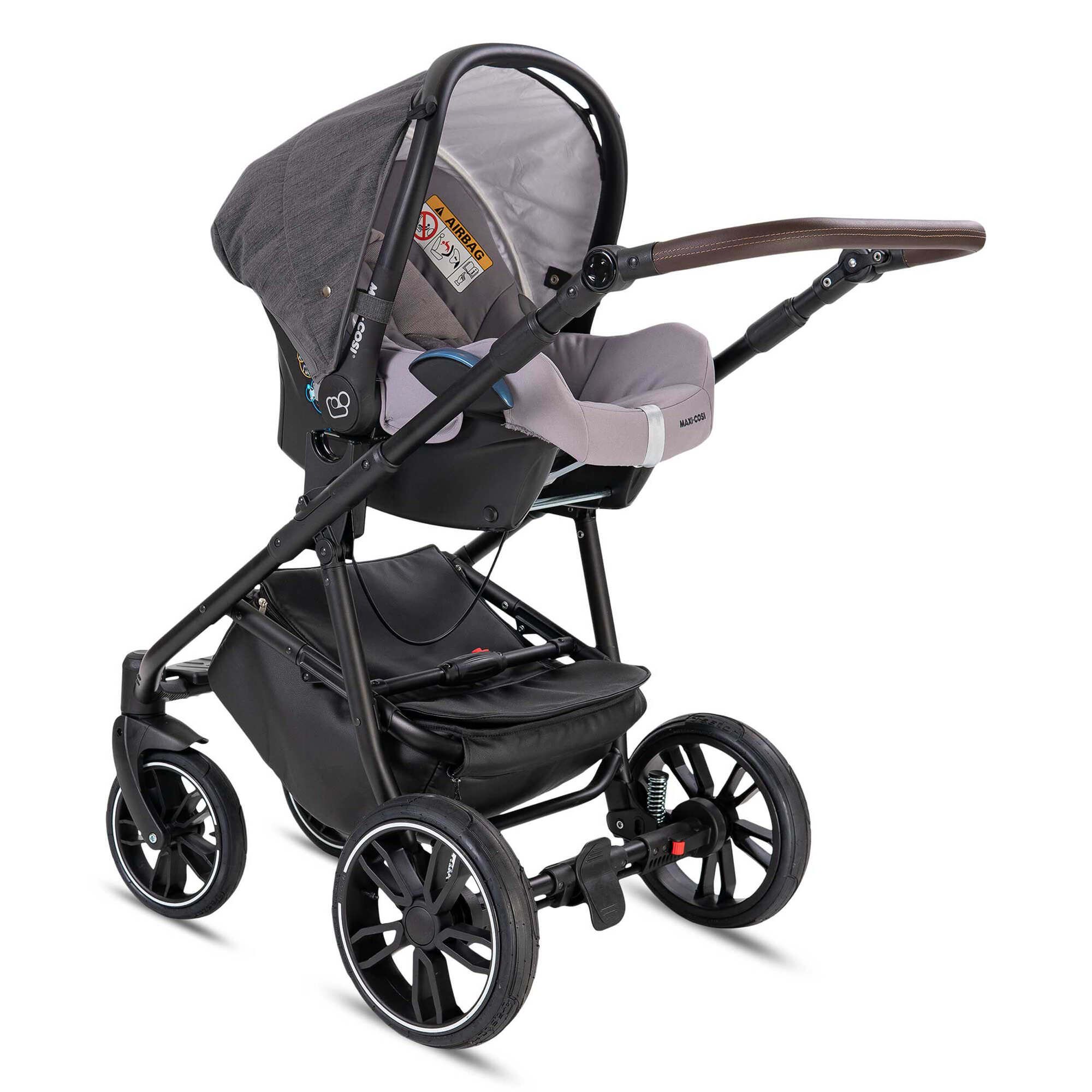 Bebebi Minigo Beat 2 in 1 Kombikinderwagen GEL Reifen, Anthrazit