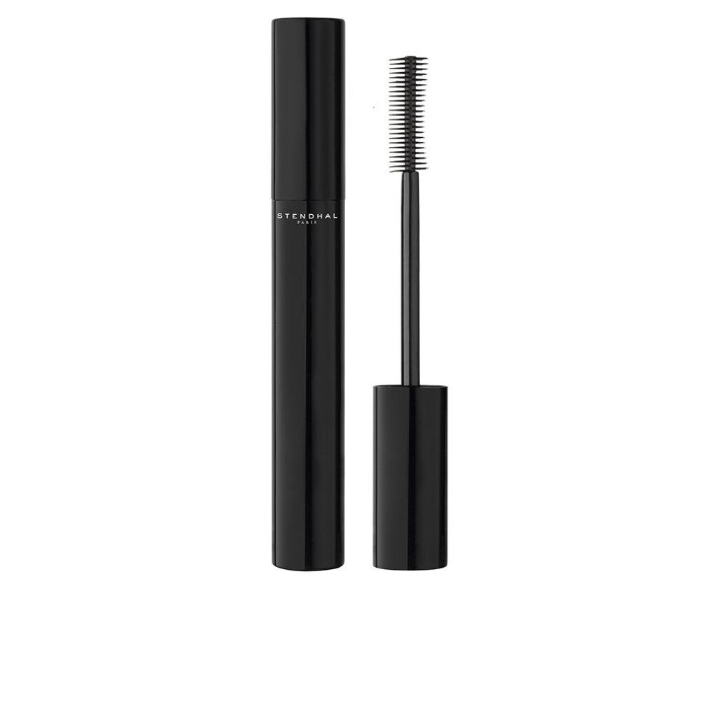 Stendhal Lengthening Mascara 000 Noir: Schwarze Mascara-Tube und Applikator.