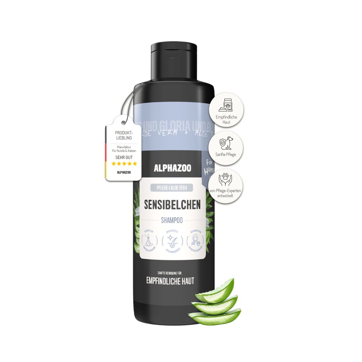 alphazoo Sensibelchen Shampoo für Hunde – mit Aloe Vera