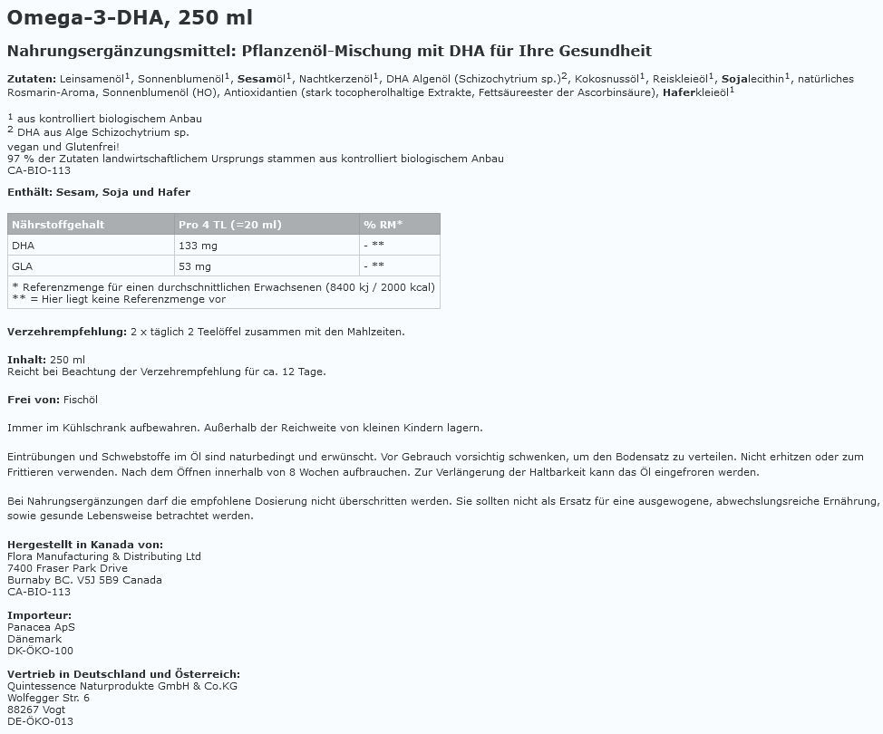 Omega-3-DHA Öl von FMD