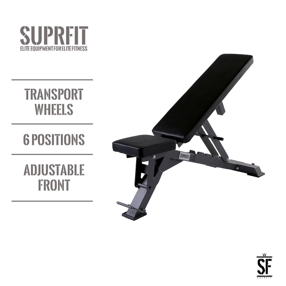 Suprfit Hallgard Hantelbank-verstellbare Trainingsbank mit angenehmer Polsterung