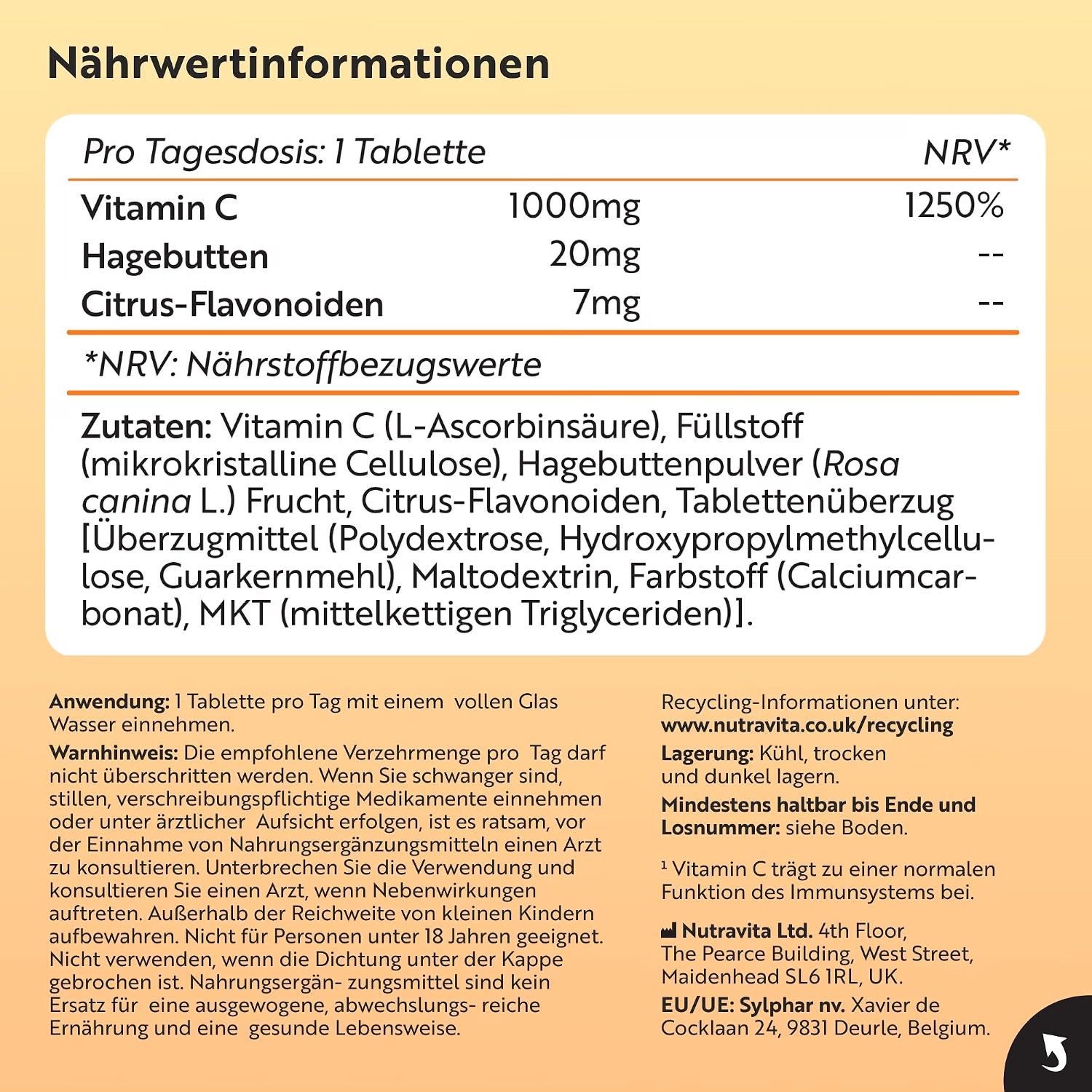 Nutravita Vitamin C 1.000 mg mit Hagebutte
