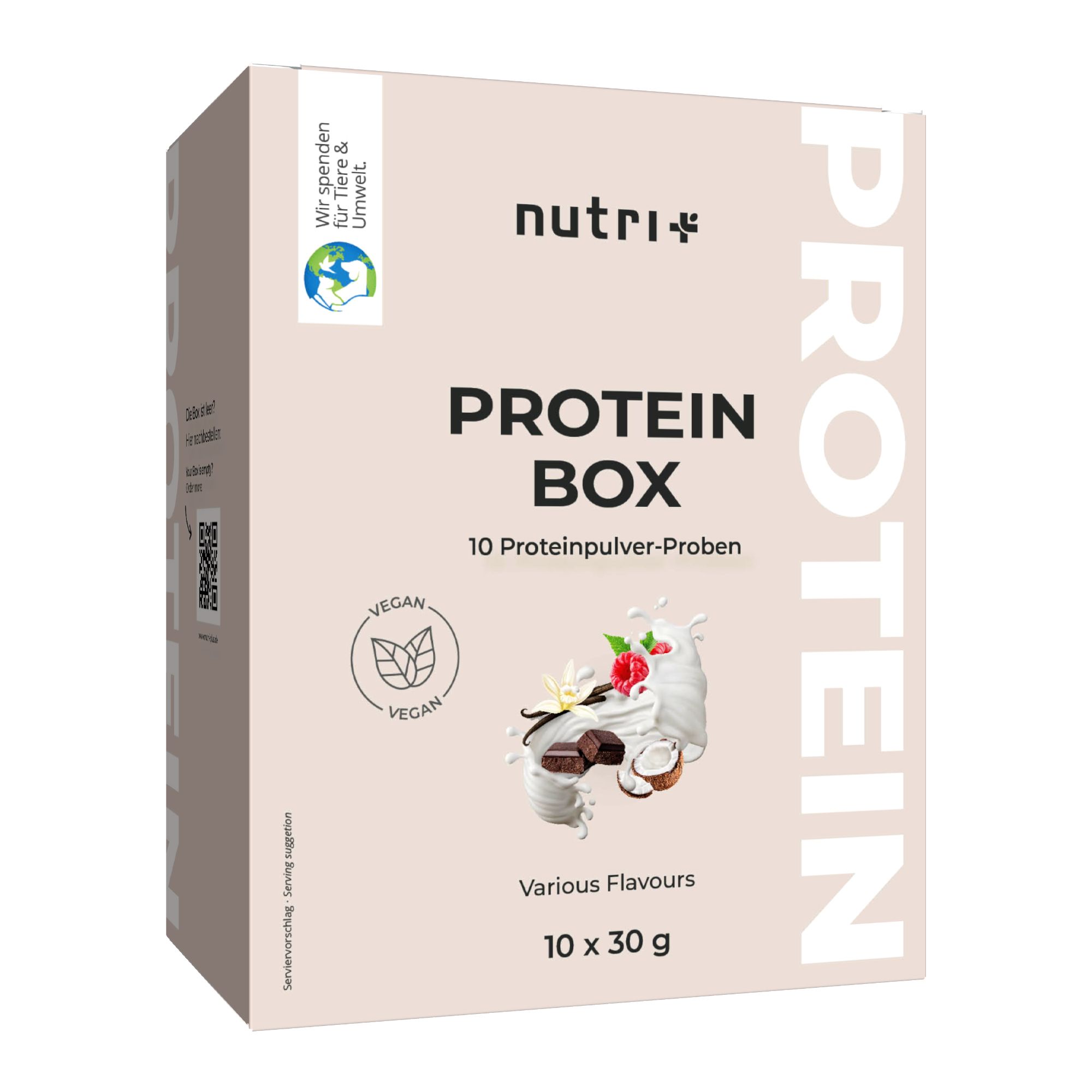 nutri+ Veganes Proteinpulver 3k - Eiweiß Protein Pulver Proben Paket