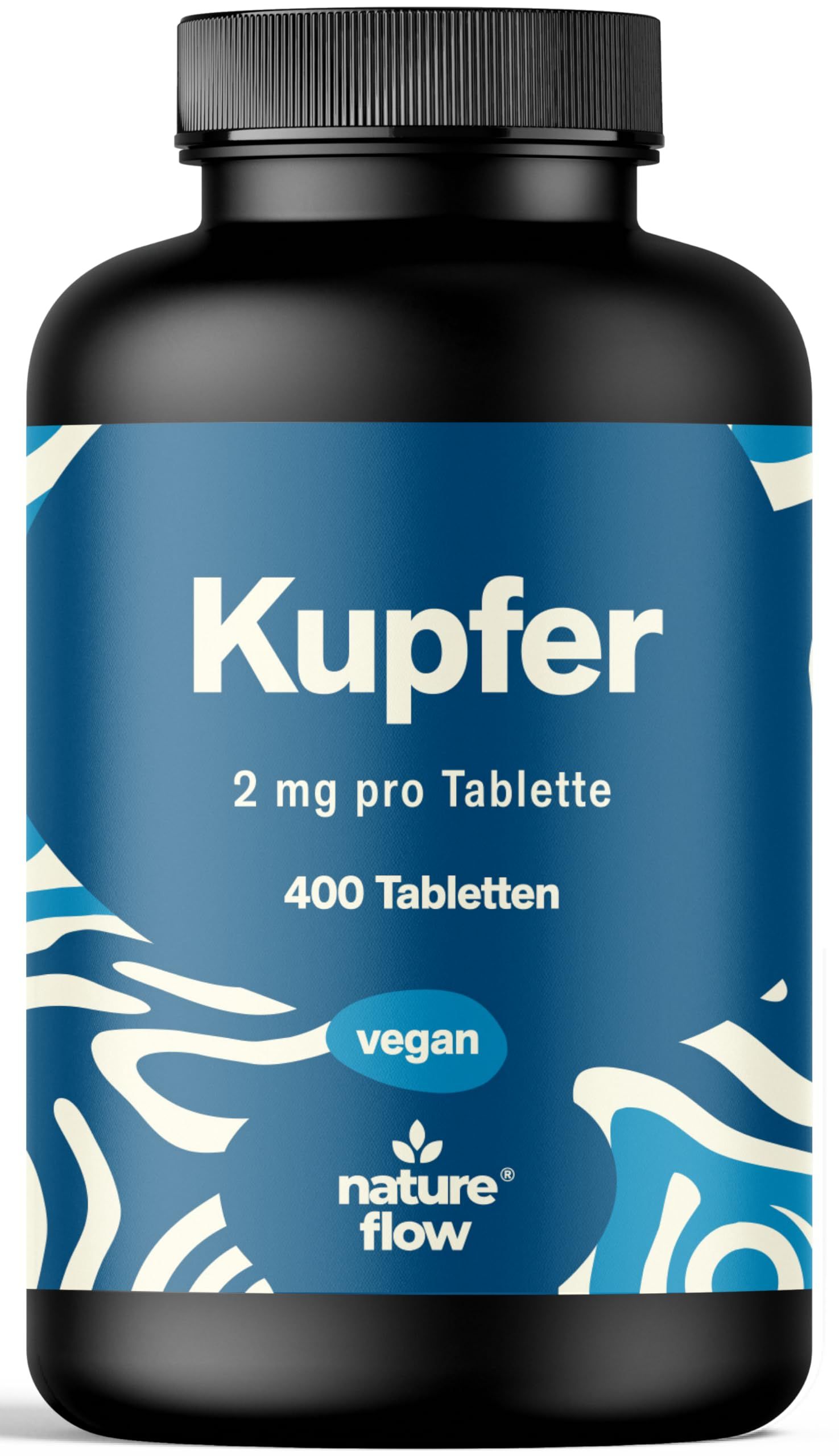 Kupfer Bisglycinat Hochdosiert - 400 Tabletten Langzeitvorrat Nature Flow 72 g